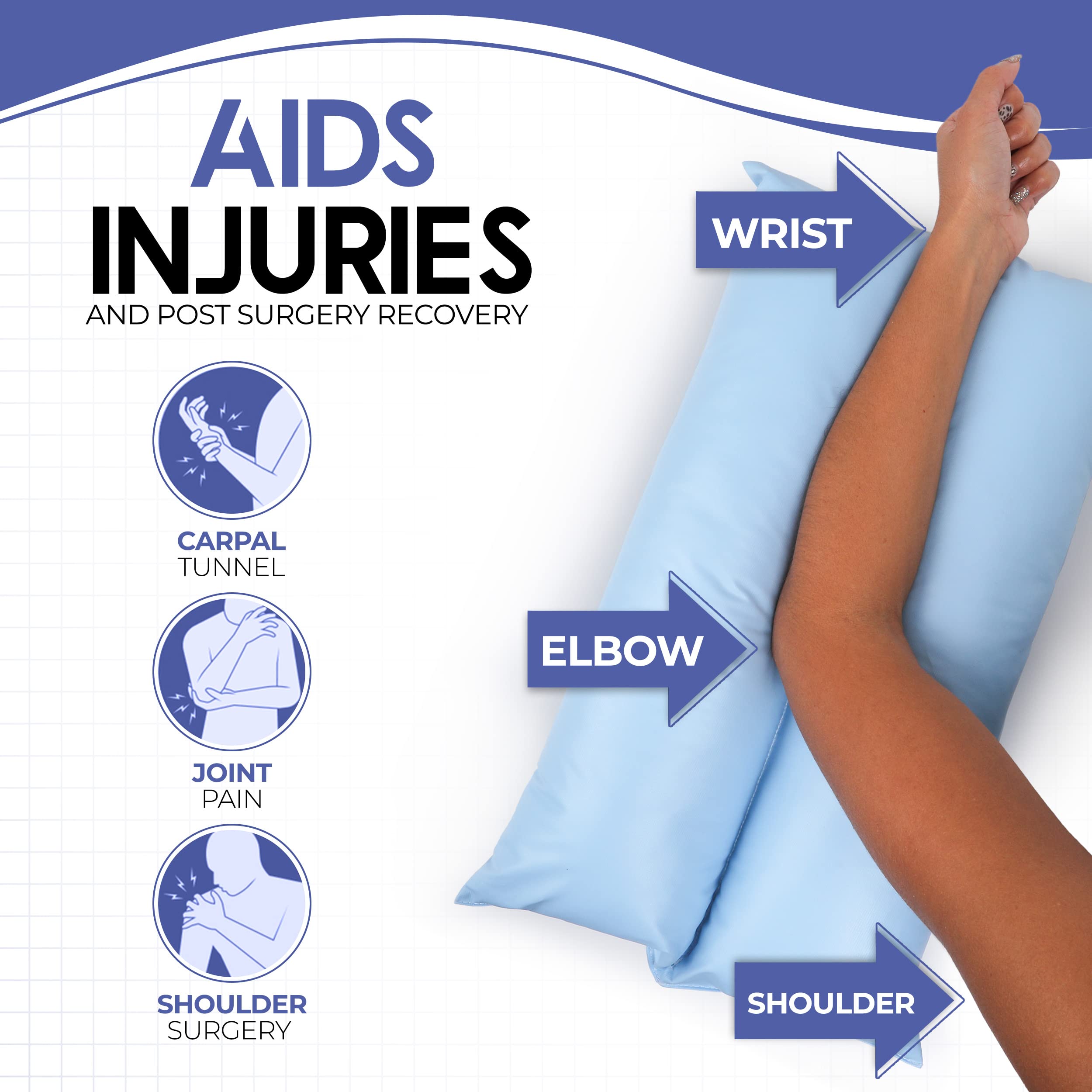 Beck's Classic Arm Pillow - Made in USA | Post-Surgery Support for Broken Arms & Shoulder Pain Relief | Orthopedic Arm Rest Stabilizer for Recovery & Comfort | Perfect for Sleeping, Reading & Daily Use