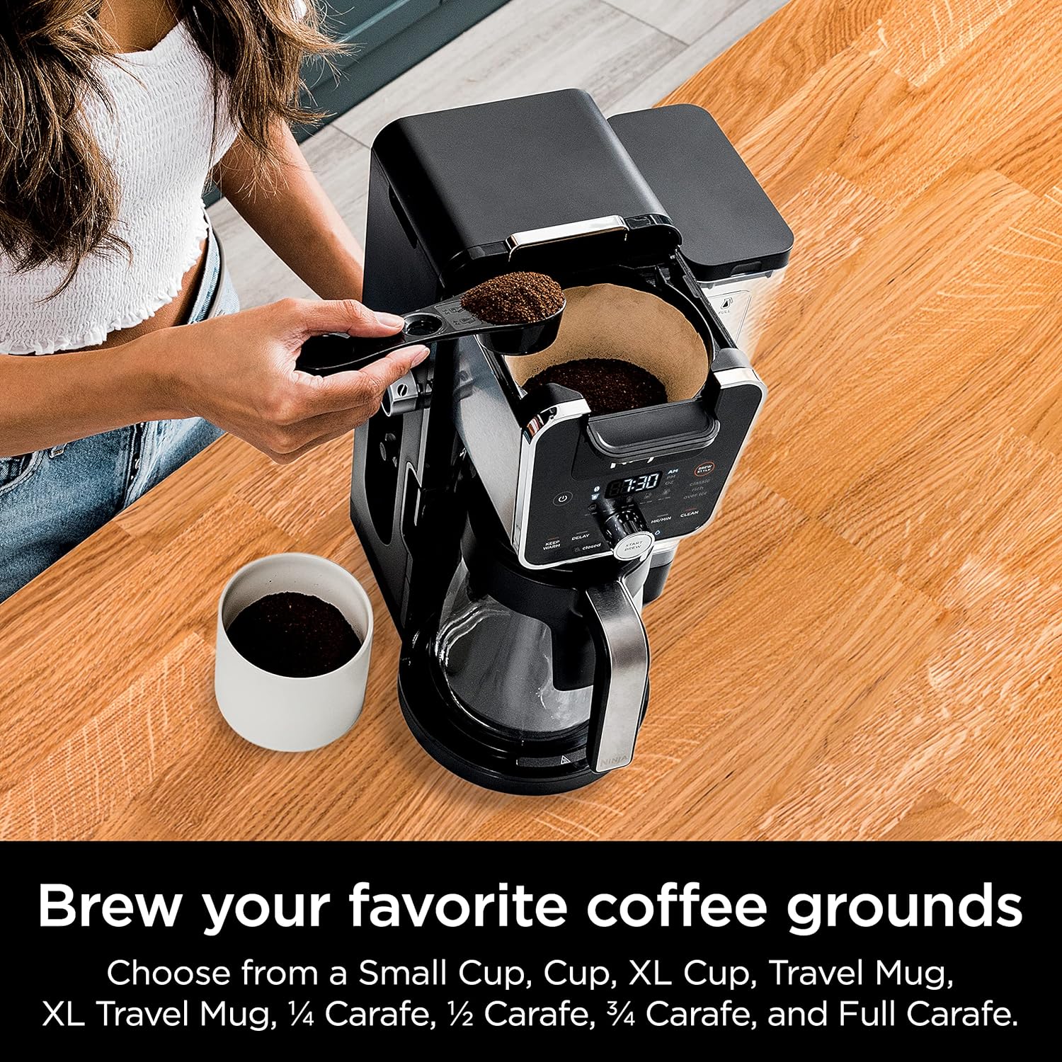 Ninja CFP201 DualBrew 12-Cup Coffee Maker - Single Serve & Drip Coffee Machine for K-Cup Pods & Ground Coffee, Black - Perfect for Home, Office & Entertaining