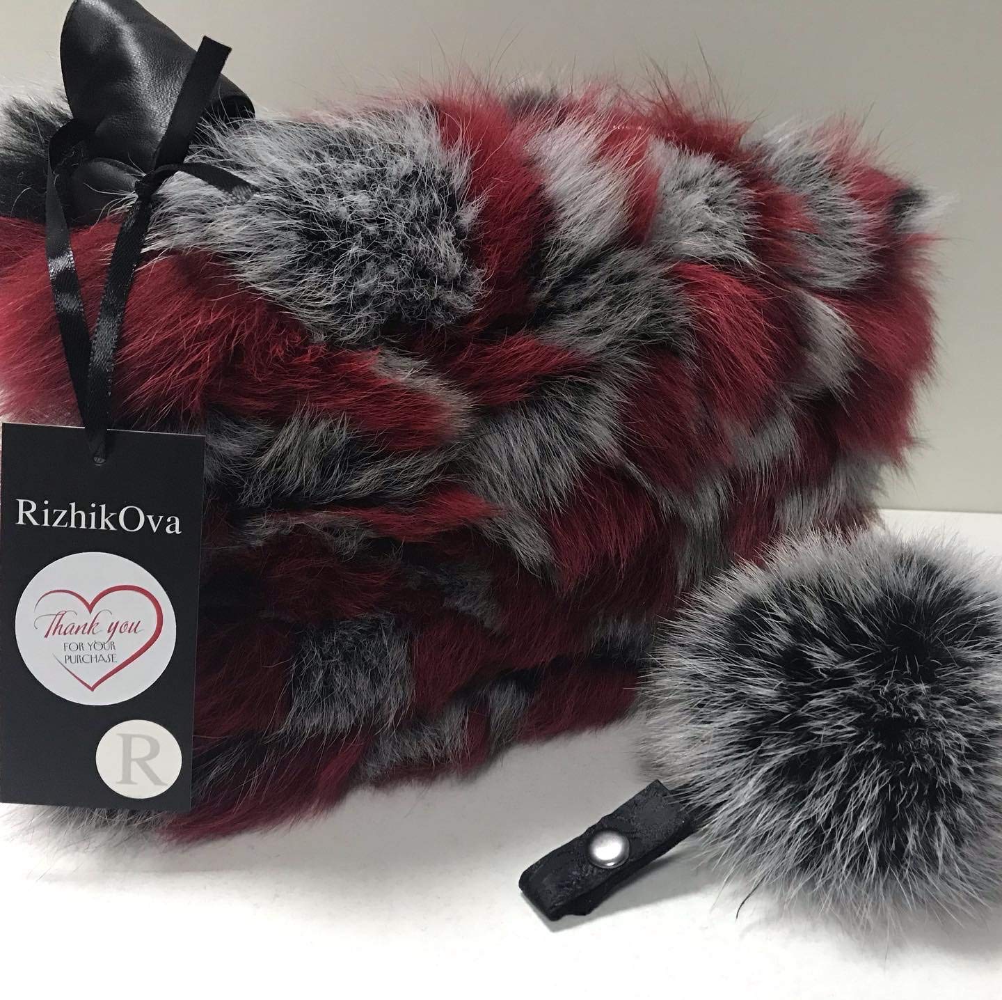 Arctic Fox Fur & Genuine Leather Crossbody Bag with Keychain - Stylish & Durable Handmade Gift for Women - Perfect for Travel, Shopping & Everyday Use