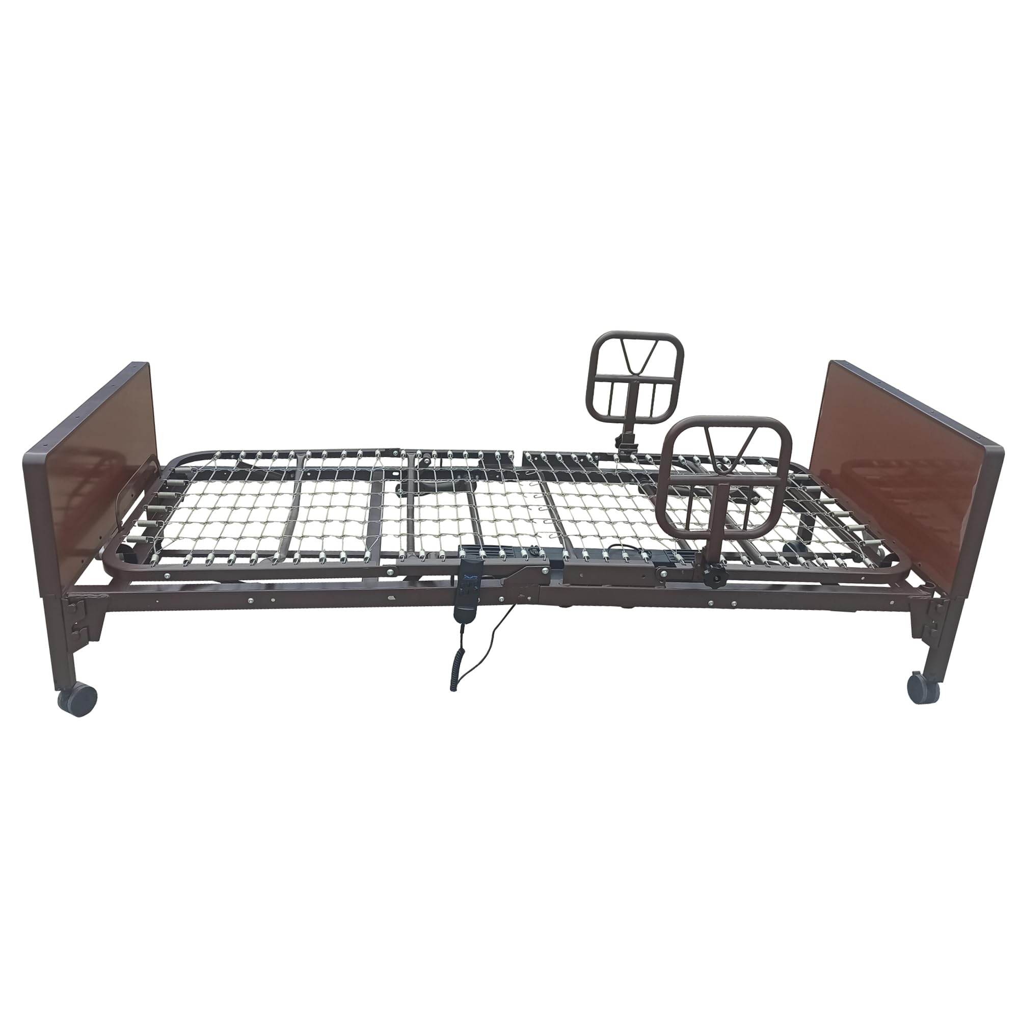 AireMed Bed Assist Rails (Set of 2) - Universal Fit for Most Metal Hospital Beds - Adjustable Safety Rails for Seniors & Elderly Care - Repositioning & Transfer Assistance - Ideal for Home Healthcare & Post-Surgery Recovery (Brown)