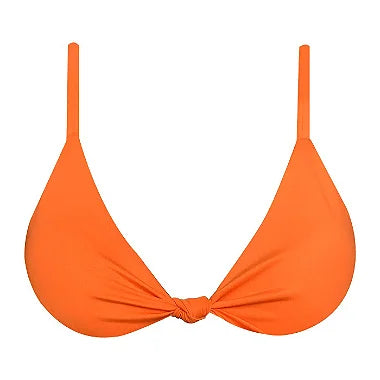 Stylish Solid Orange Brazilian Knot Triangle Bikini Top - Sexy Swimwear for Beach, Pool & Summer Vacations