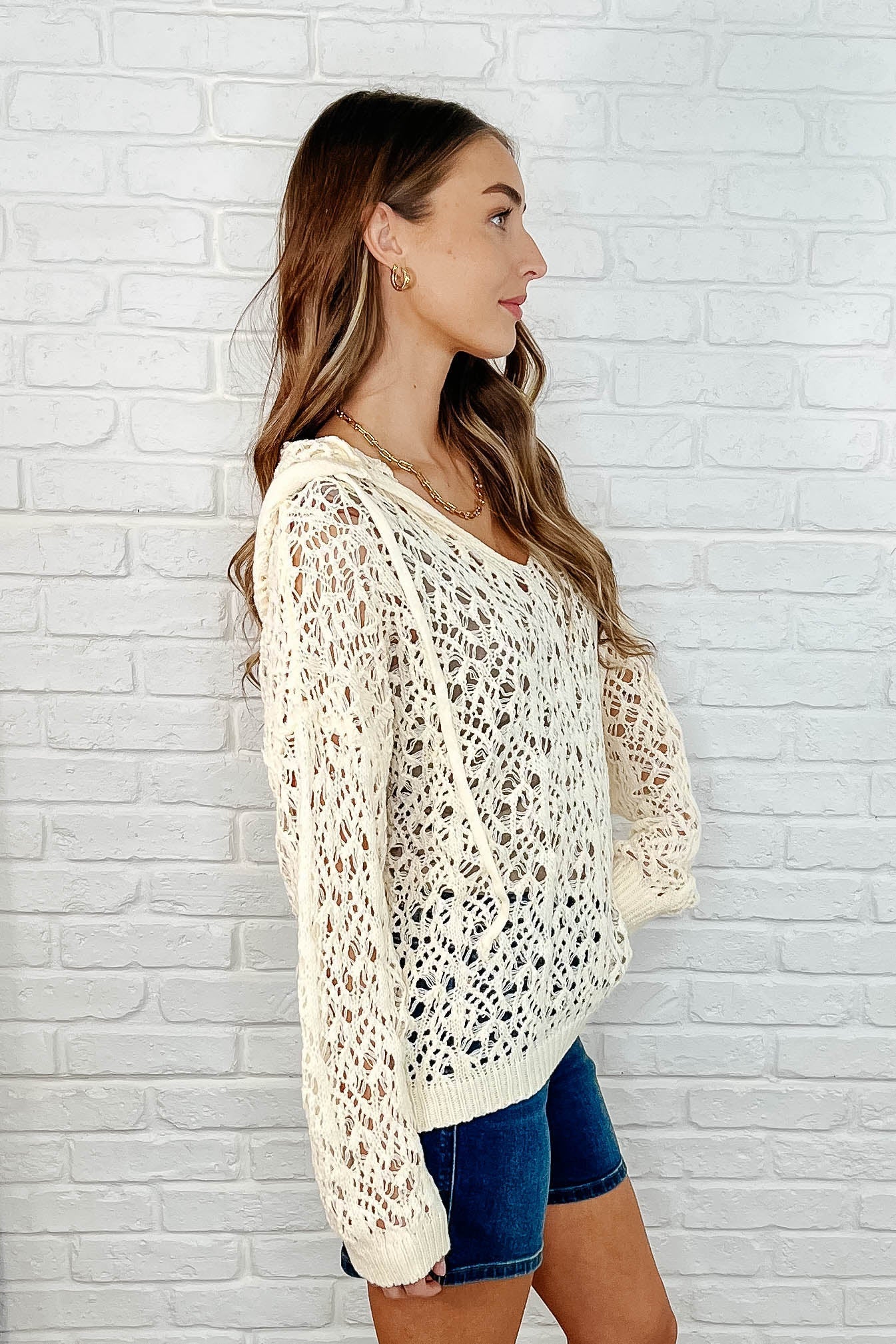 Bohemian Breeze Hooded Layering Top - Women's Lightweight Natural Cotton Cover-Up for Spring & Summer | Perfect for Beach, Music Festivals & Casual Outings