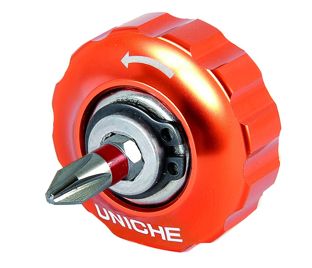 UNICHE Stepless Bicycle Ratchet Mini Tool Kit - 7 Hex Bits, Extension Bar, Flat4 & PH1 - Reversible Multitool for Road & Mountain Bike Repair - Compact Wrench for Cycling & Home Use - Perfect for On-the-Go Repairs & DIY Projects