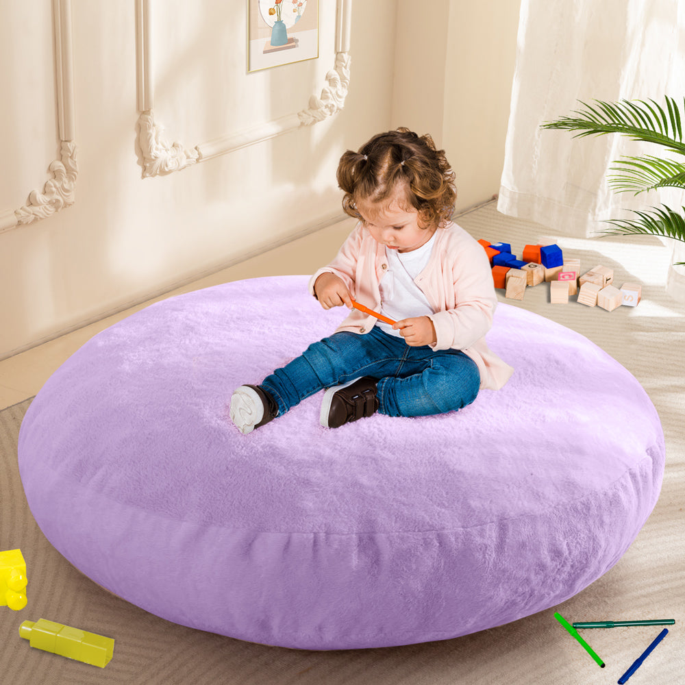 MAXYOYO 2-in-1 Kids Bean Bag Chair & Convertible Floor Pillow Bed - Soft Purple Lounge Seat for Reading, Gaming & Nap Time - Kids Room Decor & Playroom Furniture