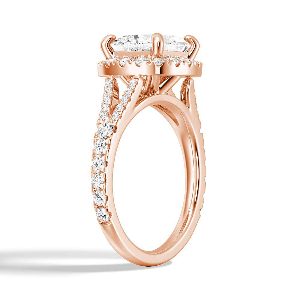 Princess Cut Split Shank Moissanite Halo Engagement Ring - 1.5ct Diamond Alternative Wedding Ring for Women, Proposal Gift, Anniversary Jewelry (Perfect for Bridal, Valentine's Day & Special Occasions)