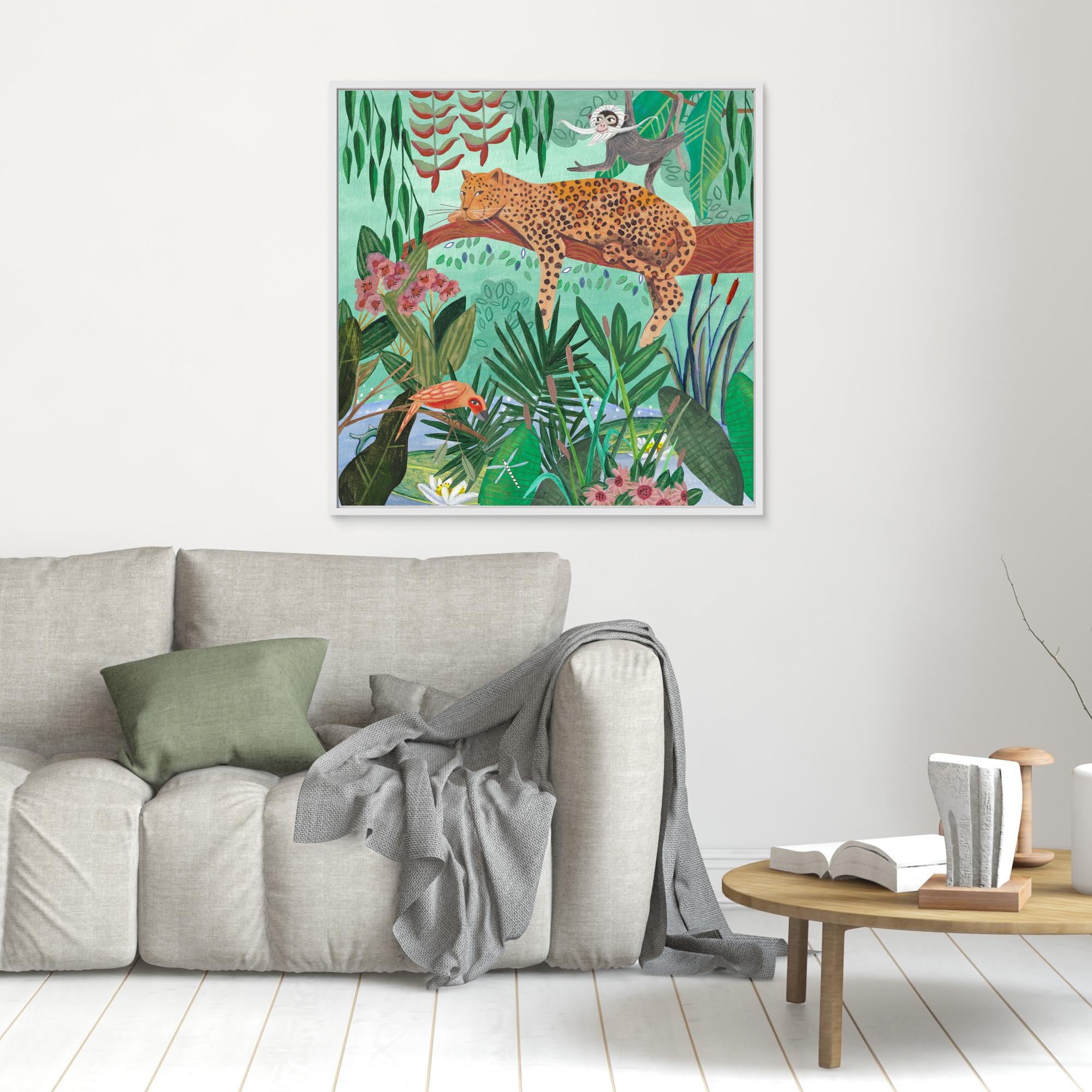 Leopard in the Jungle Canvas Print by Caroline Bonne Müller - Stunning Wildlife Wall Art for Living Room, Bedroom & Office Decor
