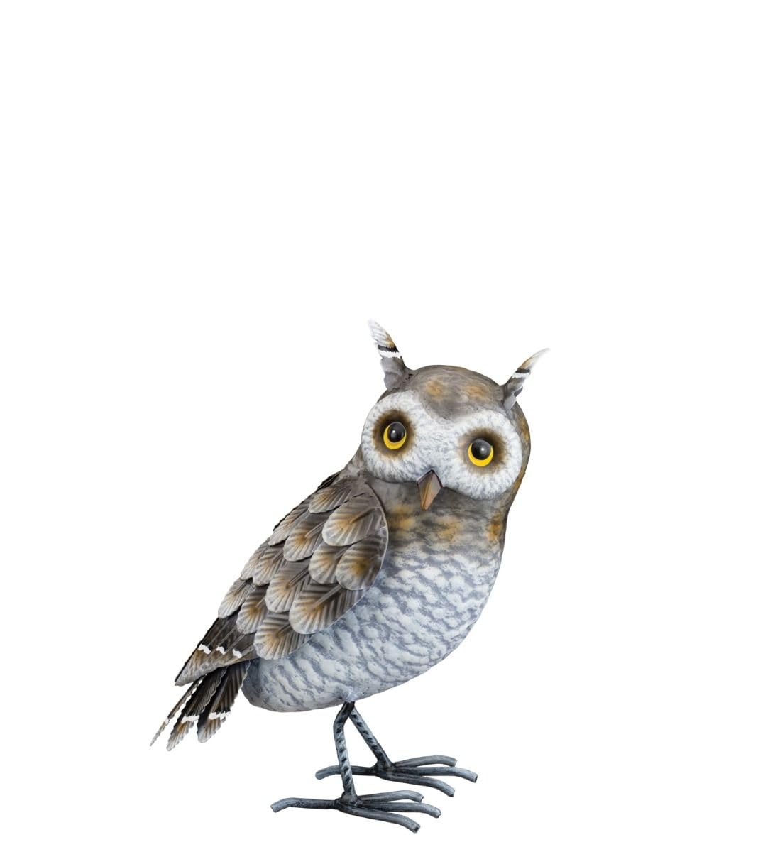Regal Art & Gift Hand-Painted Grey Horned Owl Metal Statue - 7