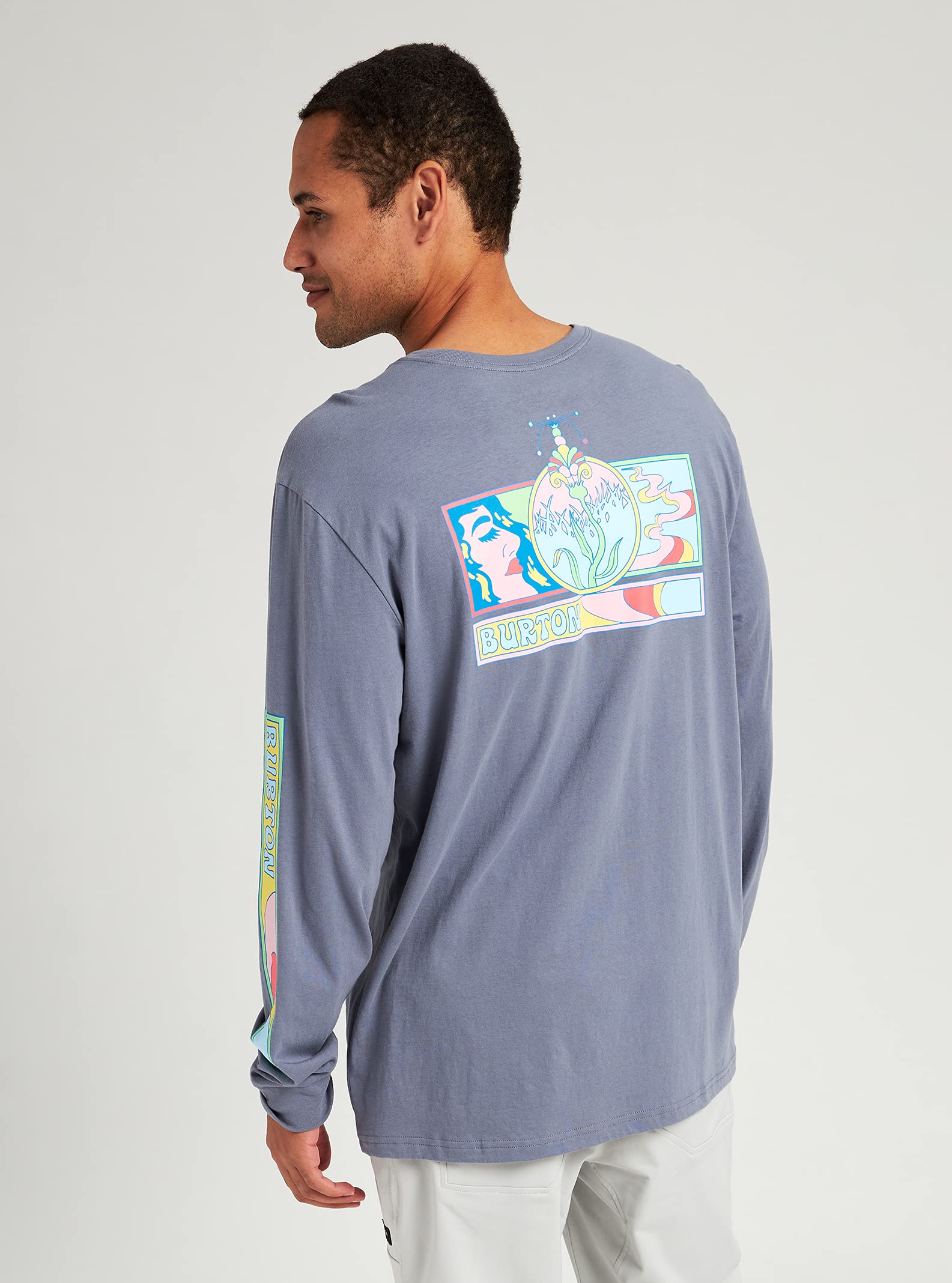 Burton Men's Patchen Long Sleeve T-Shirt - Comfortable Cotton Crewneck Tee for Casual Wear, Hiking & Outdoor Activities