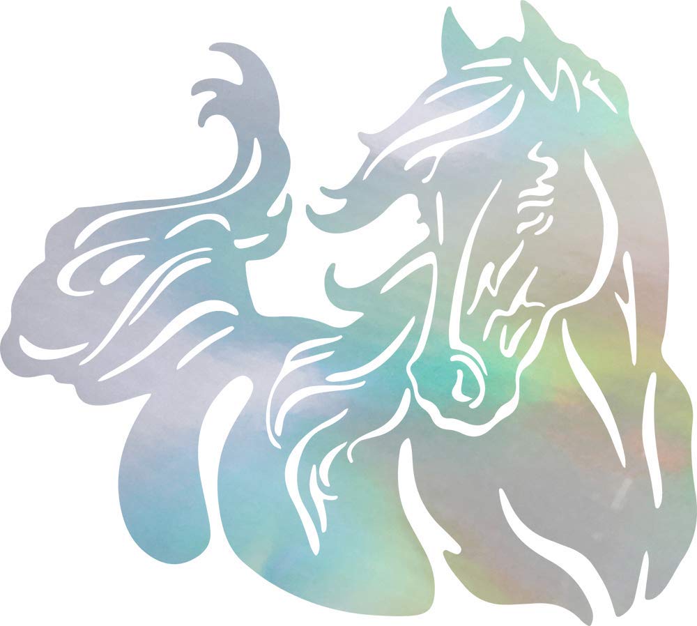 Premium Holographic Horse Vinyl Decals (Set of 2) - Waterproof Stickers for Laptop, Phone, Helmet, Car Window, Bumper, Mug, Cup, Door & Wall Decor - Perfect for DIY Crafts, Personalization & Gift Giving