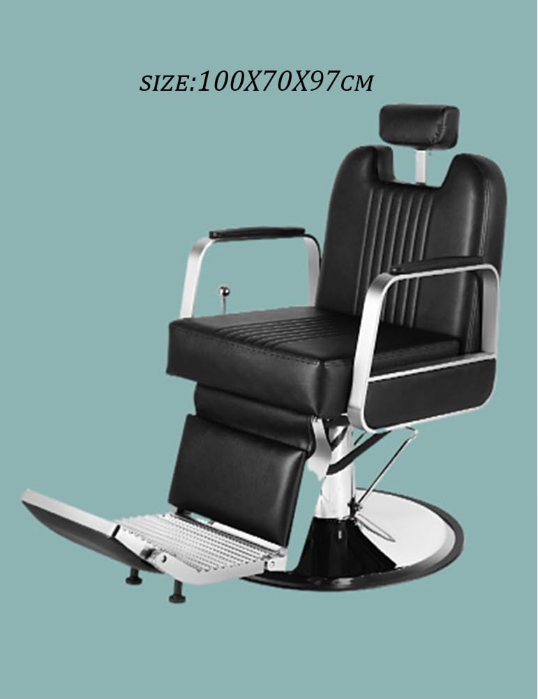 Professional Barber Chair - Adjustable Reclining Salon Chair with Swivel & Headrest for Hair Stylists | Beauty Equipment for Hairdressing, Styling & Shampoo Services | Perfect for Salons, Spas & Home Barber Stations