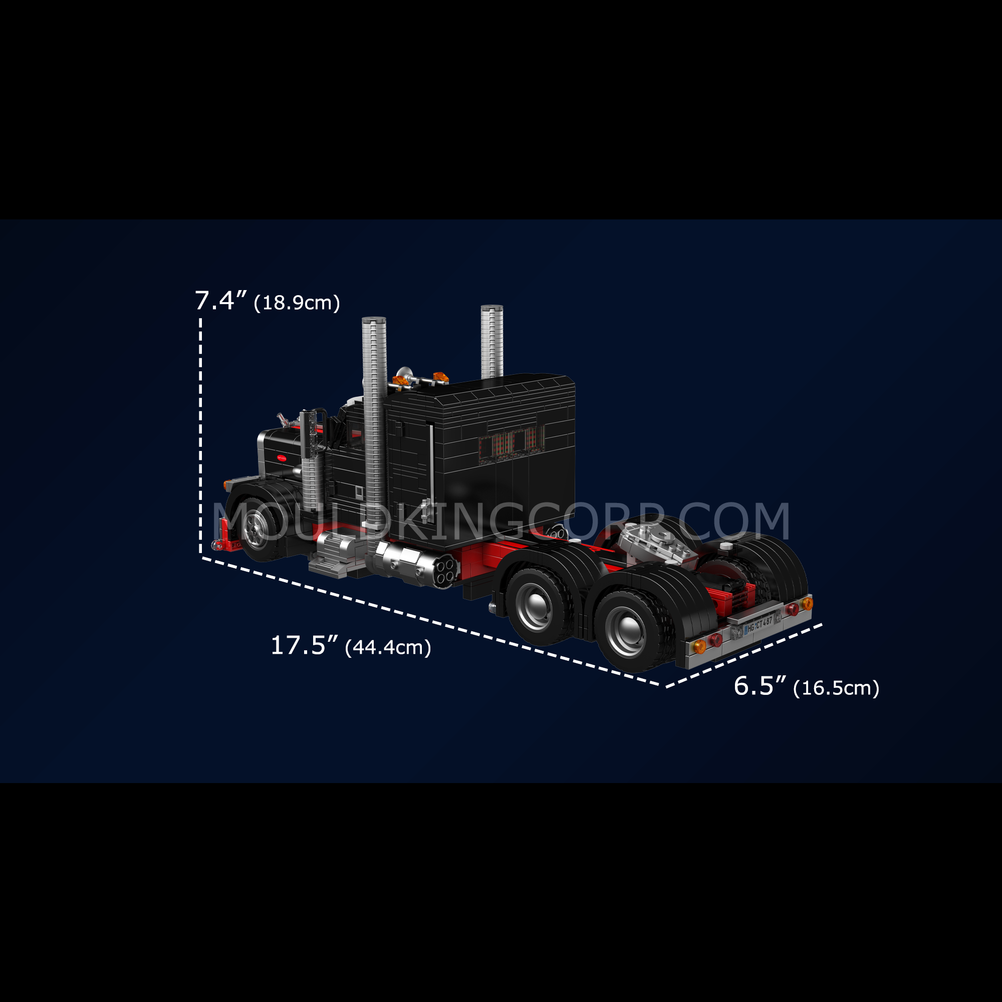 Mould King 10037 American Truck Building Blocks Set - 1,797 Pieces STEM Toy for Kids & Adults | Creative Construction Model Kit for Birthday Gifts, Home Decoration & Collector's Display
