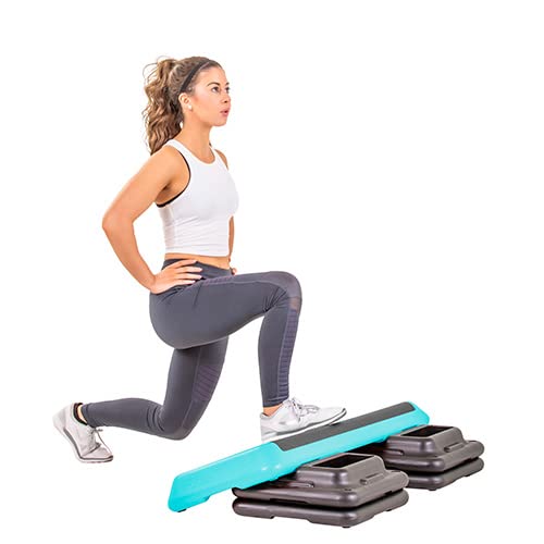 Original Aerobic Stepper Platform with 4 Adjustable Risers - Home Gym & Fitness Equipment for Cardio Workouts, Step Training, and Indoor Exercise - Perfect for Home Workouts, Aerobic Classes, and Stair Climbing Training