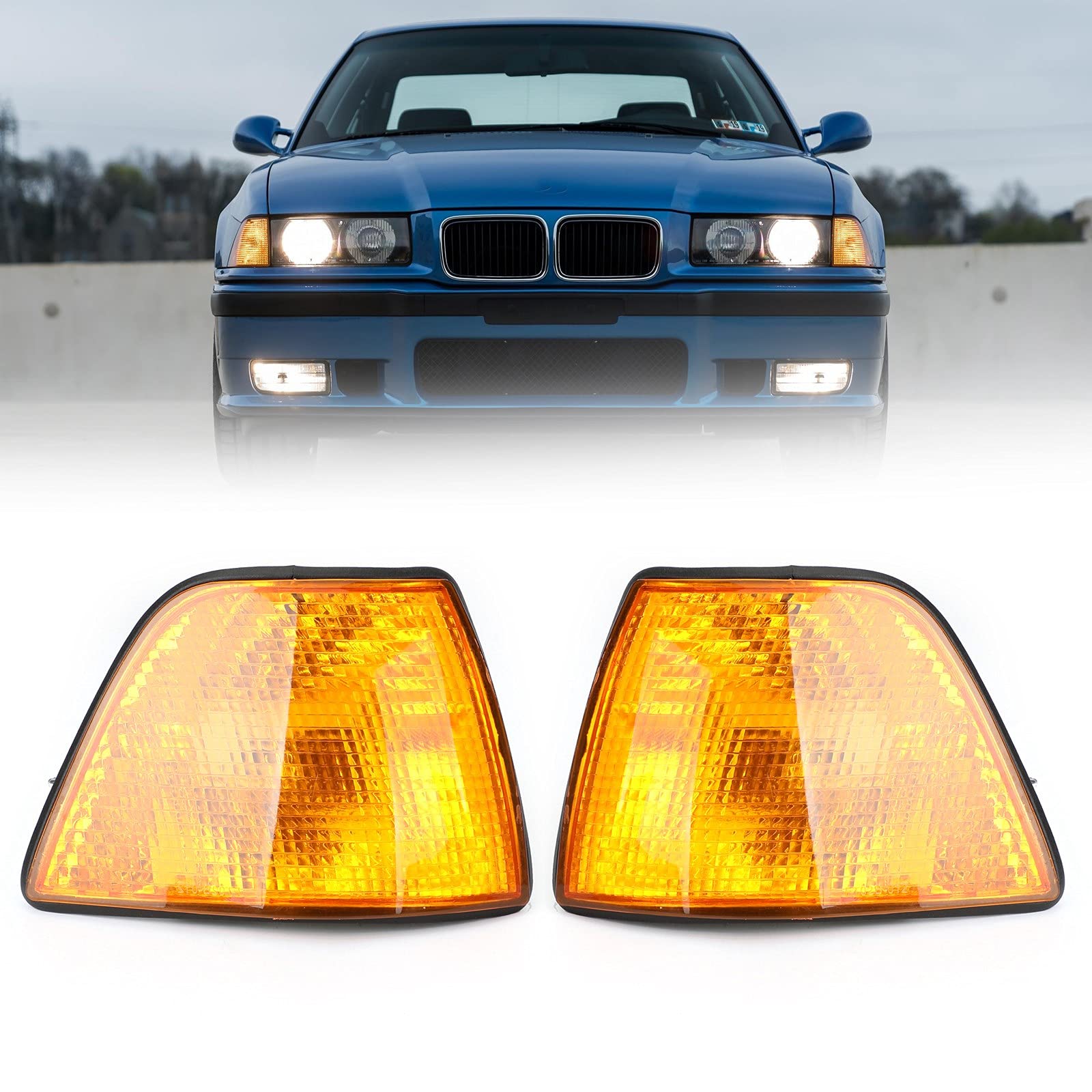 Premium Topteng LED Signal Parking Corner Lights for BMW E36 3-Series Sedan/Hatchback (1992-1998) - Enhanced Visibility & Style | Perfect for Night Driving & Car Customization
