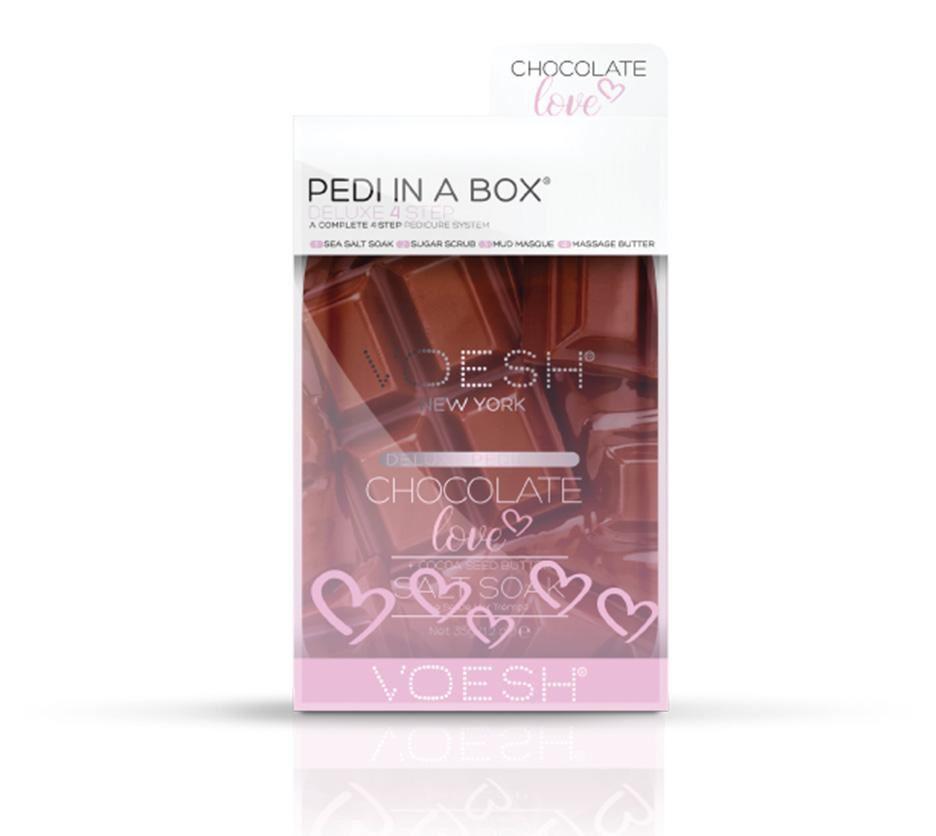 Voesh Pedi in a Box Chocolate Love - Exfoliating Foot Mask & Moisturizing Treatment for Soft Feet - Perfect for Spa Day, Self-Care & Gift Giving
