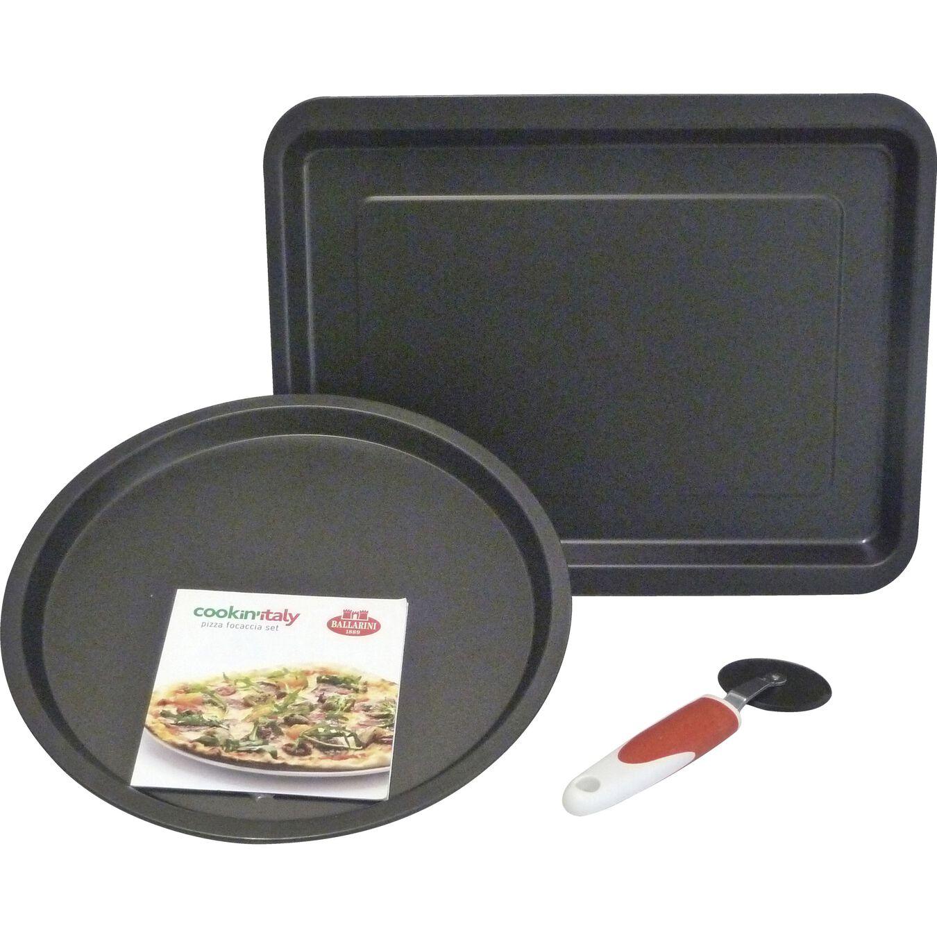 Ballarini Cookin' Italy Non-Stick Ovenware Set - 3-Piece Baking Pan Set for Pizza, Bread & Cookies | PFOA-Free Ceramic Coating | Dishwasher Safe | Perfect for Home Baking & Italian Cuisine