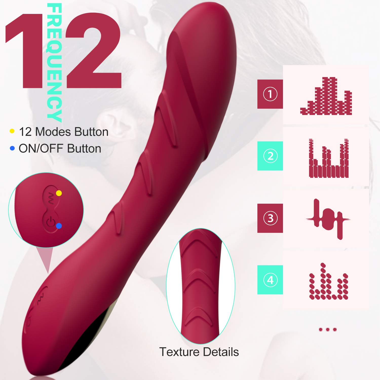 Powerful Silent Clitoral Vibrator for Women - YICOCO Rechargeable G-Spot & Anal Stimulator with 12 Vibration Modes, Ultra Soft Silicone - Perfect for Couples Play & Solo Pleasure