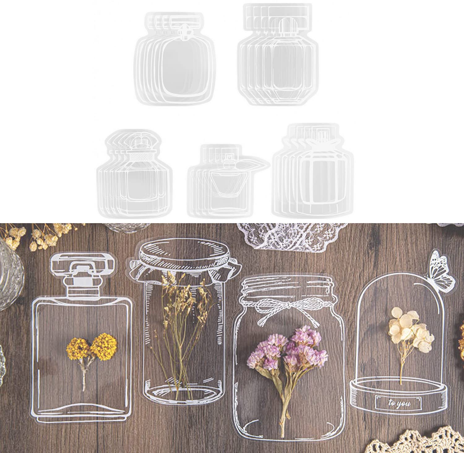 20Pcs Transparent Dried Flower Bookmarks - DIY Handmade Floral Bookmark Set with Glass Stickers, Beautiful Flower Page Clips for Book Lovers - Perfect for Reading, Journaling, Scrapbooking & Gift Giving (#3)