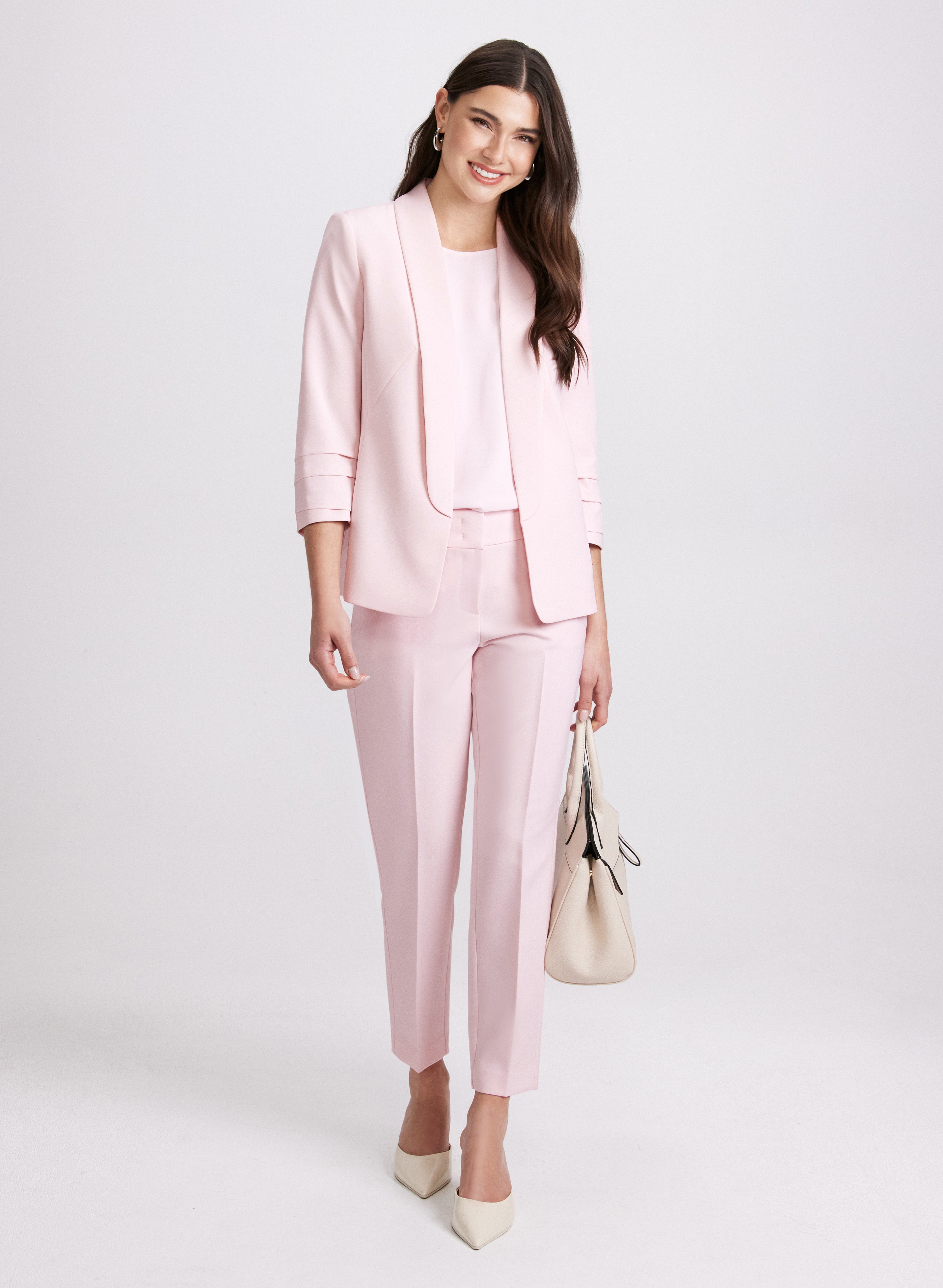 Emma Slim Leg Pants for Women - High Waisted Stretchy Work Pants - Comfortable Office & Business Casual Trousers - Perfect for Work, Travel & Everyday Wear