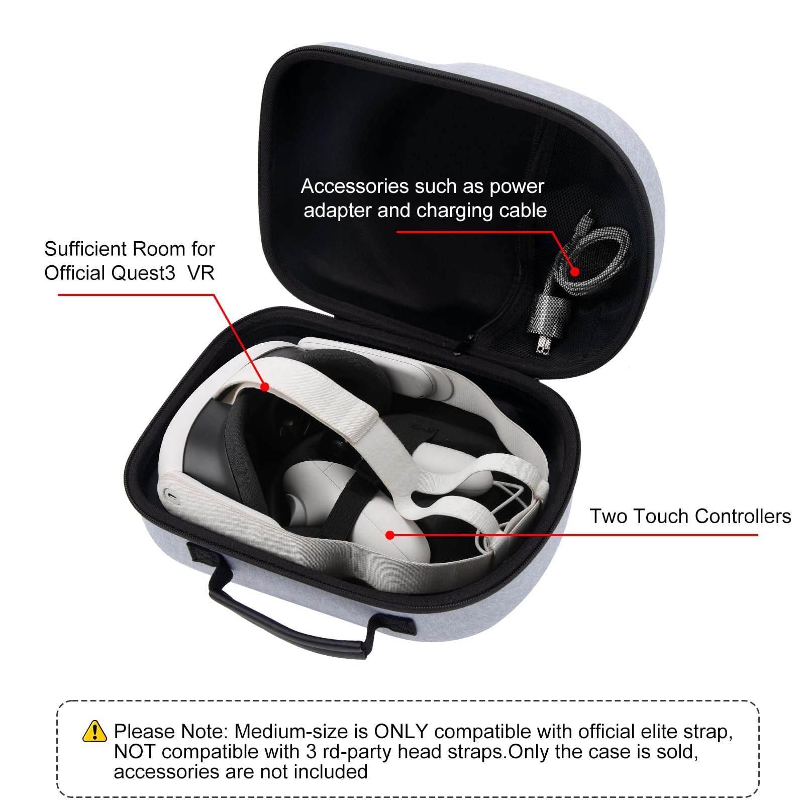 Meta Quest 3S/3 VR Headset Hard Carrying Case - Protective Travel Storage Box for VR Accessories | Durable Portable Case for Home, Travel & Gaming Sessions