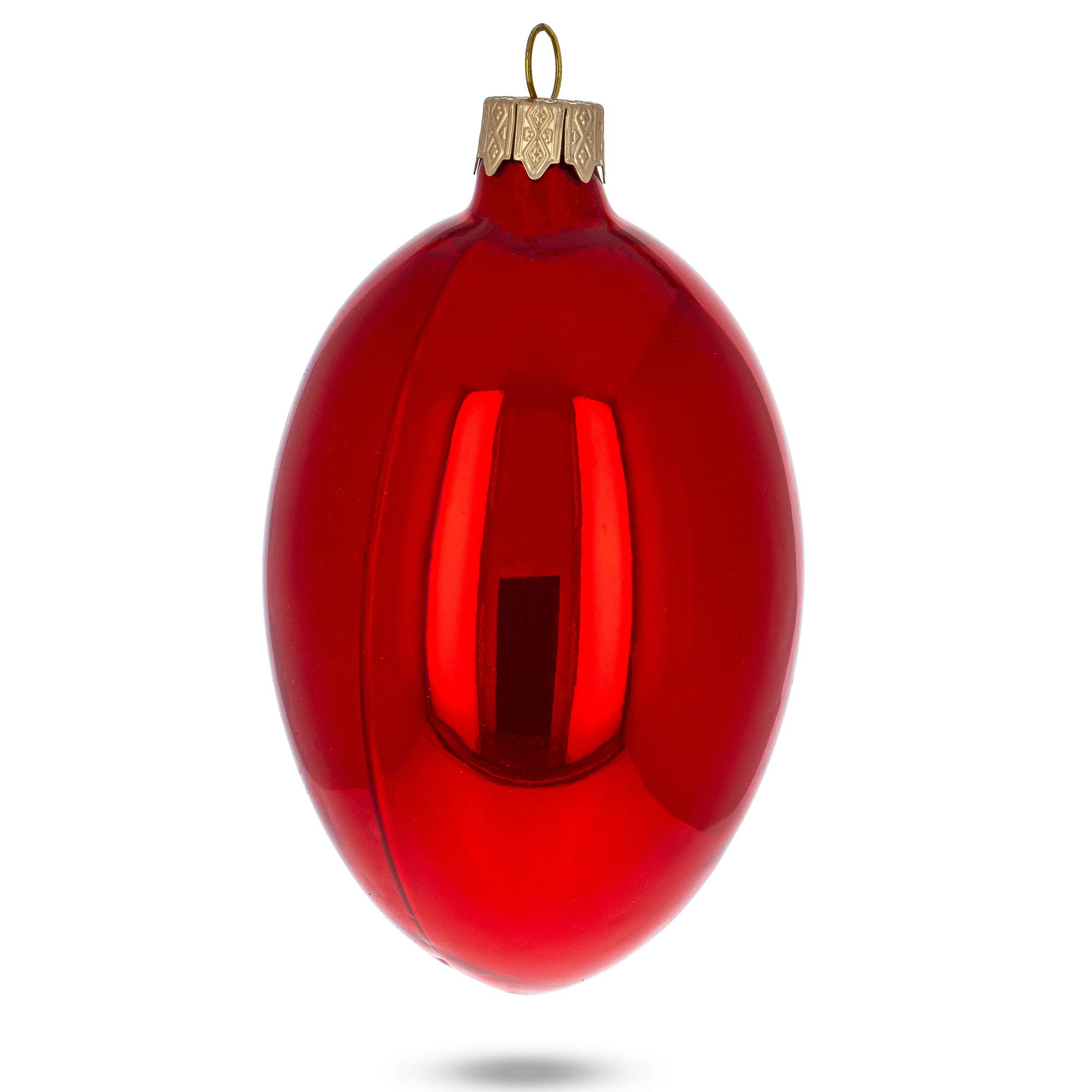 6-Pack 4-Inch Red Glossy Glass Easter Egg Ornaments - Perfect for Christmas Tree Decorations, Easter Basket Fillers, and Holiday Home Decor
