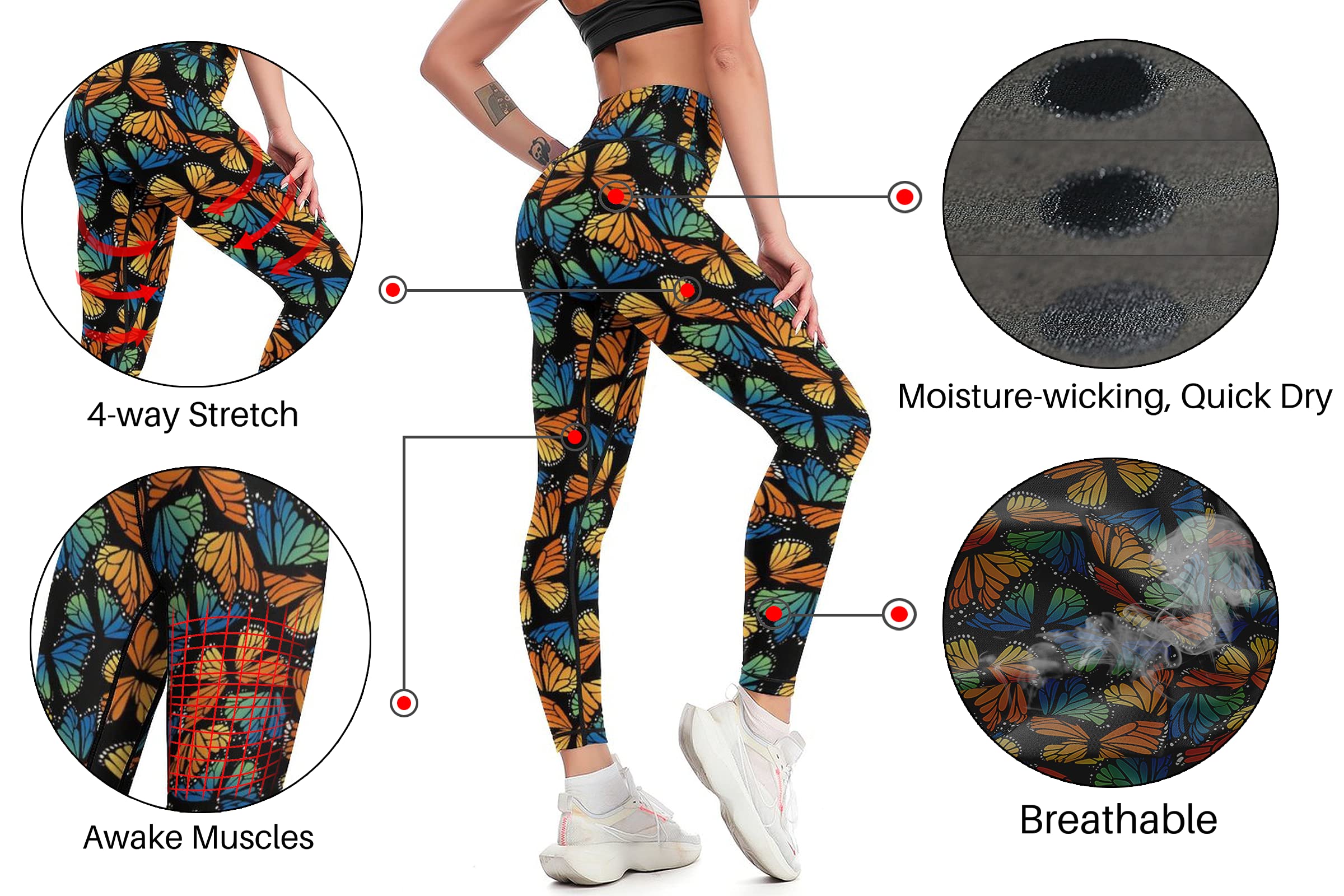 Cerburny High Waisted Yoga Pants for Women - Tummy Control Workout Leggings, Gym & Athletic Spandex Pants - Perfect for Yoga, Running & Fitness Training