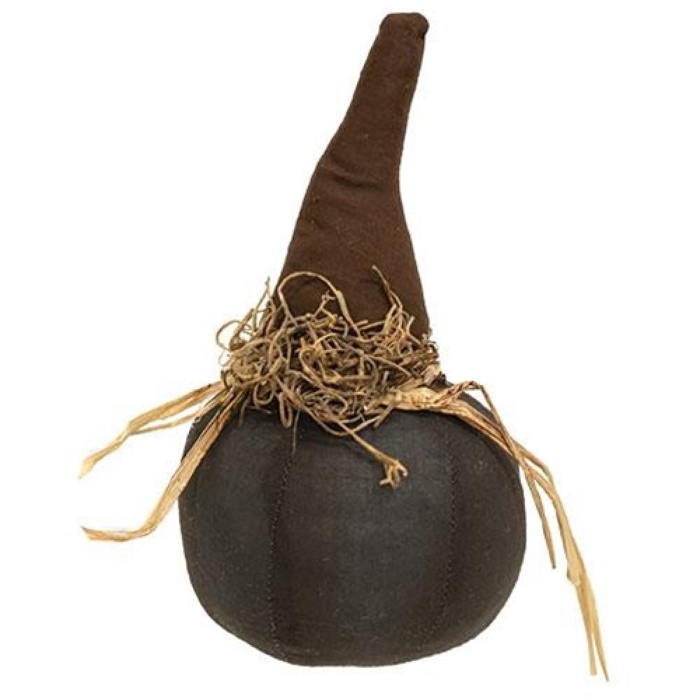 Primitive Black Pumpkin Decor - Handmade Halloween & Fall Home Decor for Porch, Mantel, and Tabletop Display