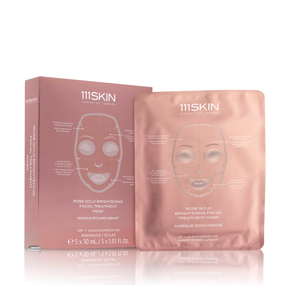 Rose Gold Brightening Facial Treatment Mask - Hydrating & Glow Boosting Sheet Mask (5-Pack or 3-Pack) for Radiant Skin | Perfect for Spa Night, Self-Care Routine & Special Occasions