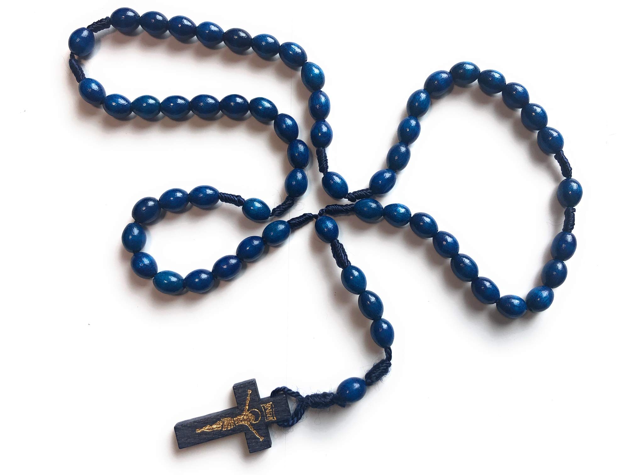 Authentic Holy Relic Rosary Touched to St. Dymphna, St. Maximilian Kolbe & St. Rita - Patron Saints for Mental Health, Depression, Anxiety, Addiction Recovery - AA NA Sobriety Gift - Blue Prayer Beads for Christmas & Daily Devotion