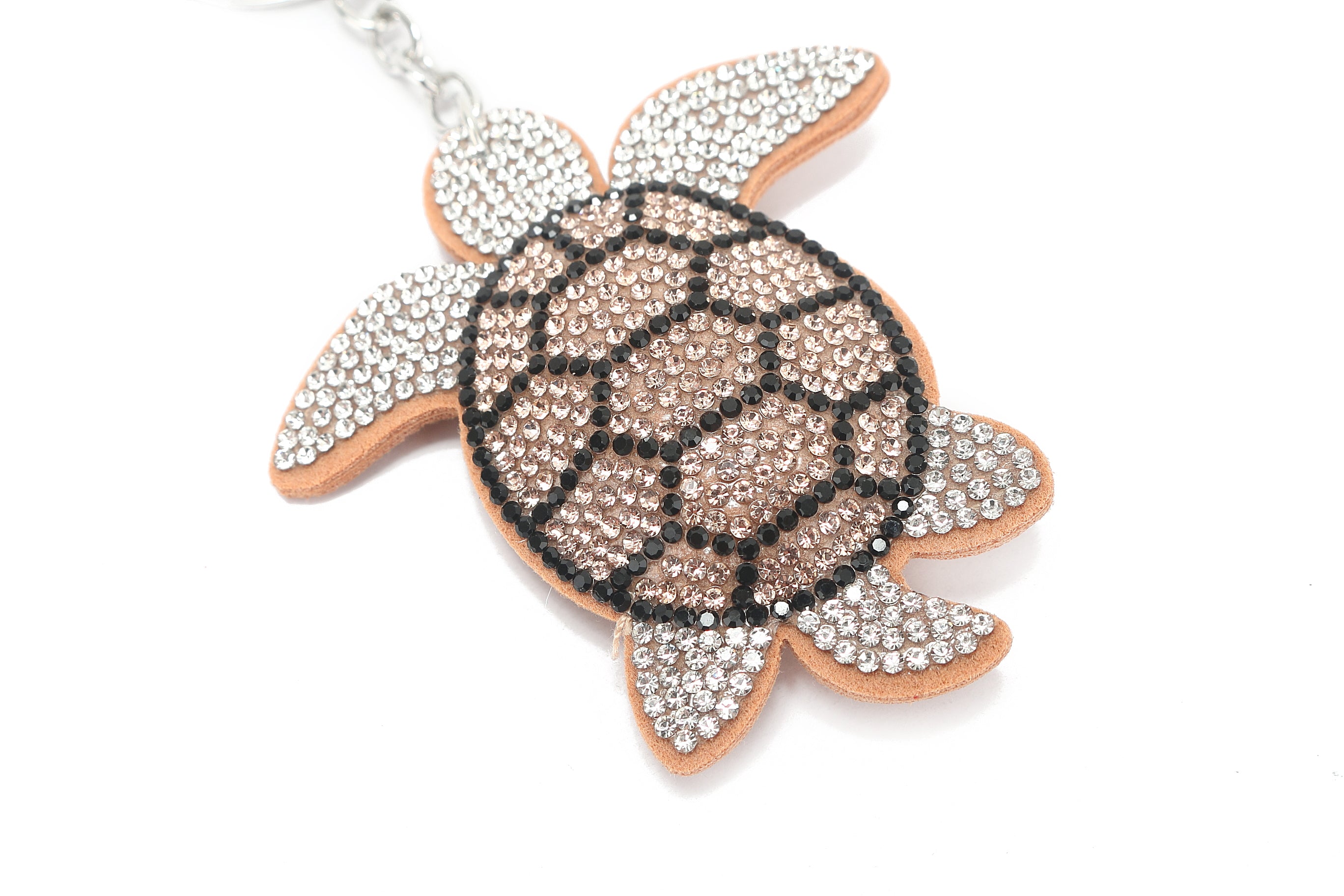 Crystal Turtle Brown Bag Charm - Elegant Handbag Accessory for Women, Perfect for Purses, Backpacks & Keychains (Gift Idea)