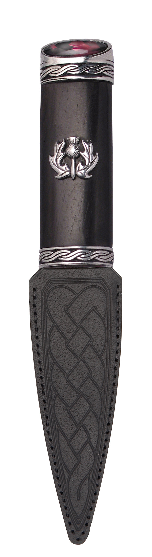 Thistle Motif Sgian Dubh SD50 - Traditional Scottish Dagger with Celtic Design - Perfect for Highland Dress, Weddings & Scottish Cultural Events