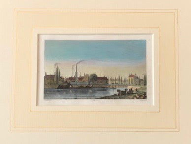1830 Original British Engravings - Country House & Water Scene Set of 2 | Antique Home Decor & Wall Art for Living Room, Office, or Study