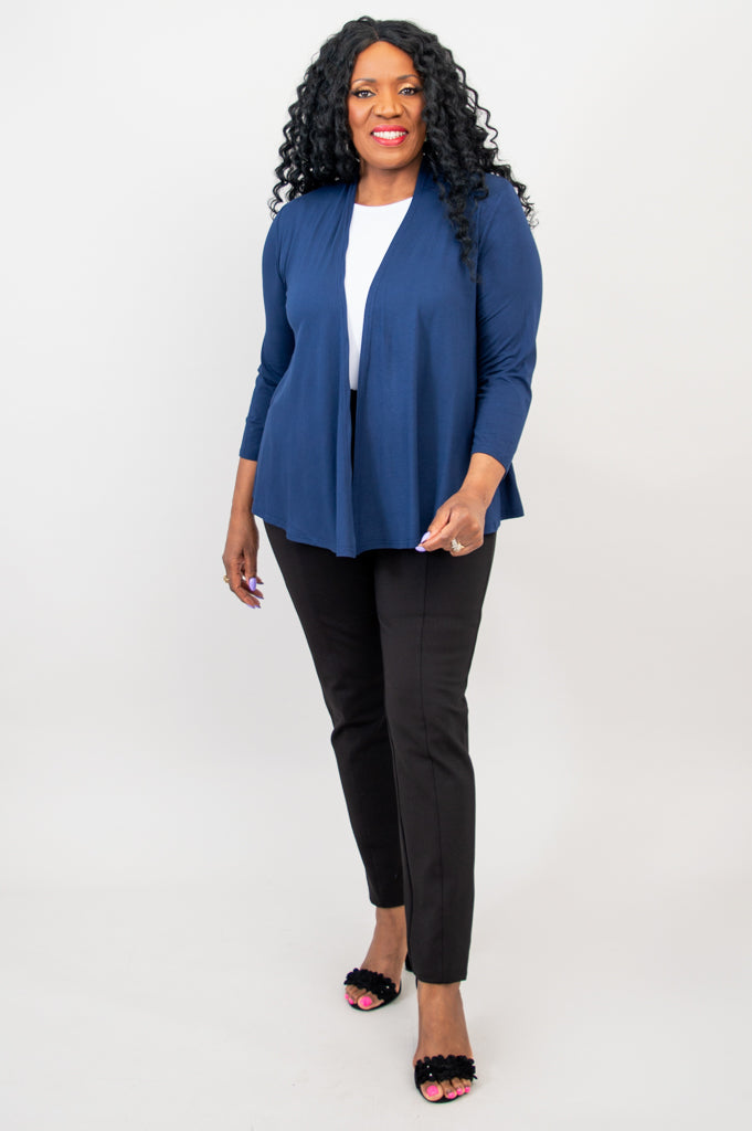 Kathy Jacket - Soft Bamboo Fabric Indigo Blue Women's Lightweight Jacket for Casual Wear & Outdoor Activities