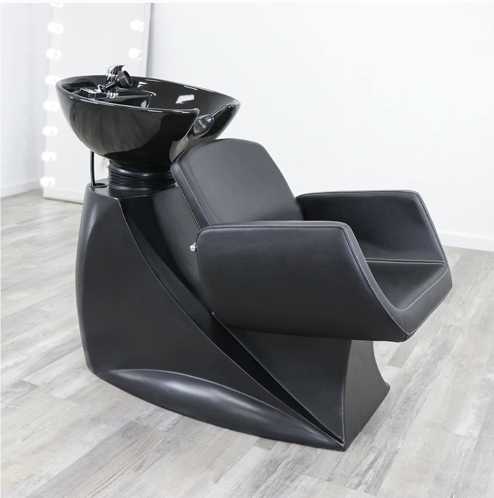 Professional Denver Shampoo Bowl and Chair Set for Salon & Home Hair Washing - Adjustable Salon Styling Station with Comfortable Reclining Chair for Hairdressers, Barbers, and At-Home Stylists