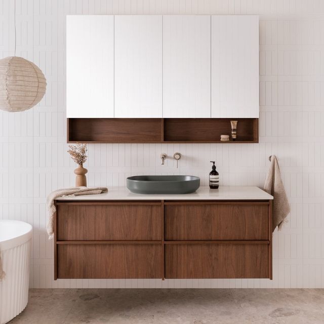 ADP Eli Wall Mounted Bathroom Vanity with Sink - Modern Floating Vanity for Small Bathrooms, Powder Rooms & Apartments