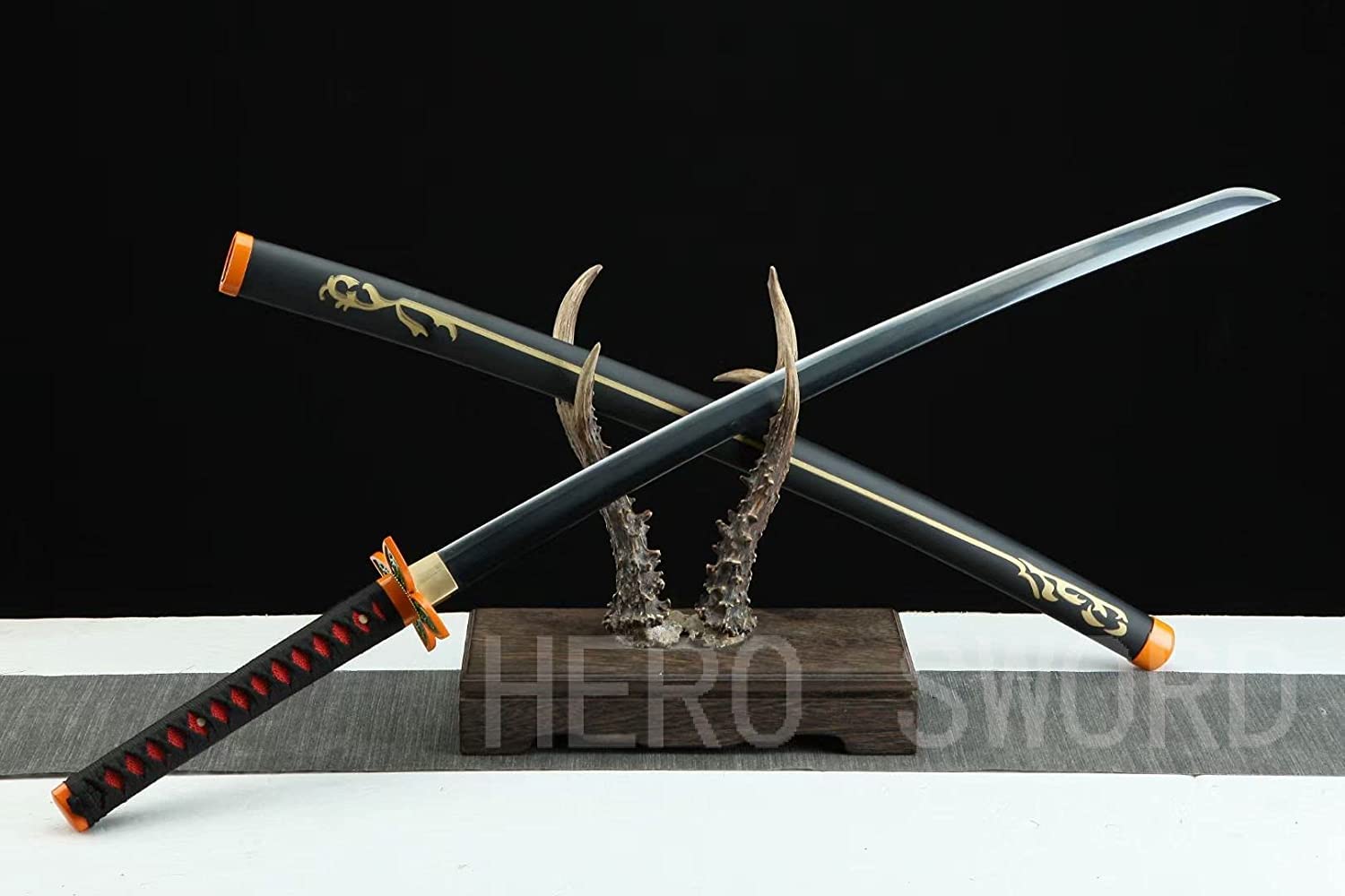 Demon Slayer Sword - Handmade 1060 Carbon Steel Samurai Katana with Full Tang Sharp Blade | Japanese Anime Cosplay Sword | Real Metal Weapon for Collectors, Martial Arts & Anime Enthusiasts | Perfect for Cosplay, Display & Training