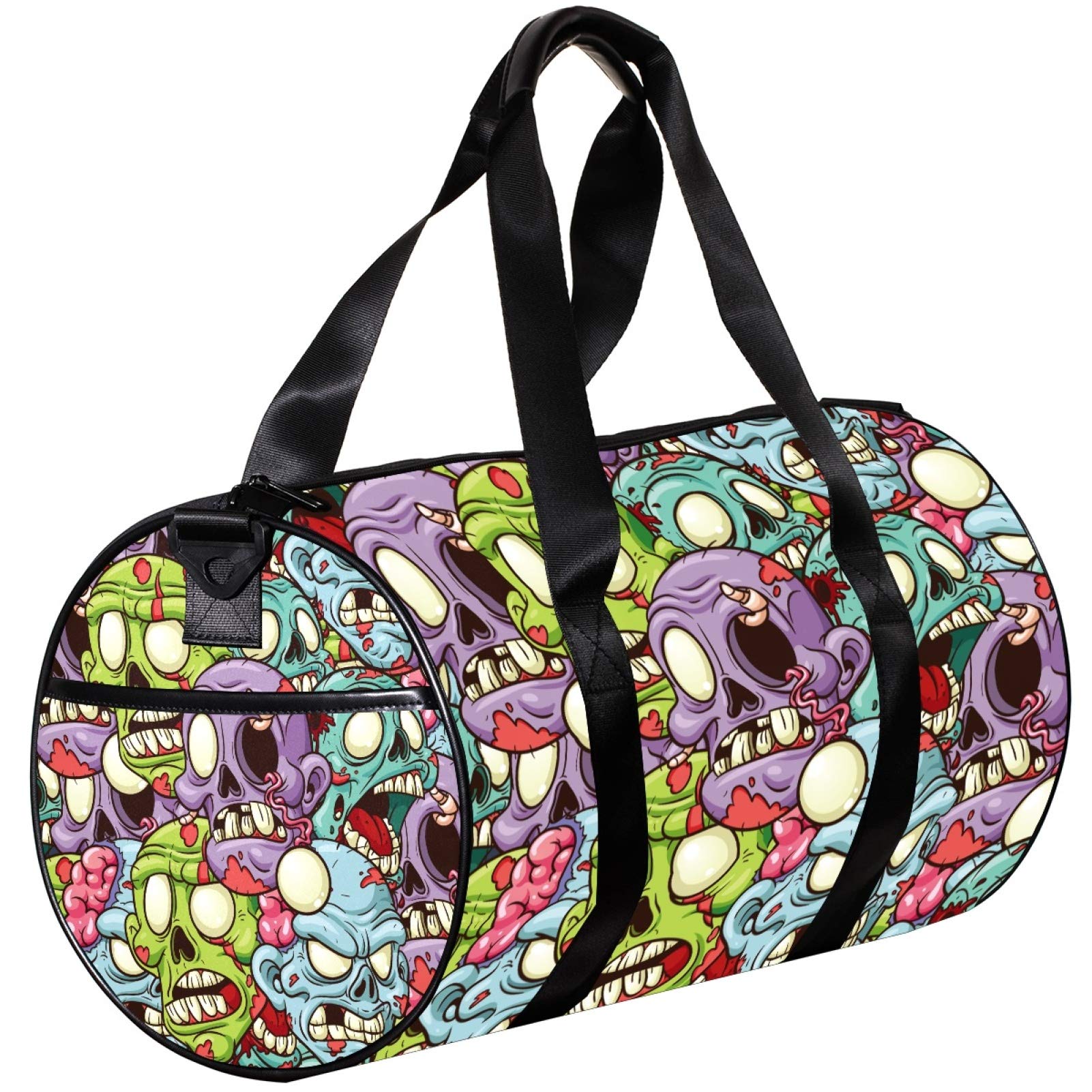 Small Travel Duffel Bag - Zombie Print Canvas Gym Bag for Sports & Workout - Lightweight Carry-On Luggage for Travel, Gym, Camping & Weekend Getaways