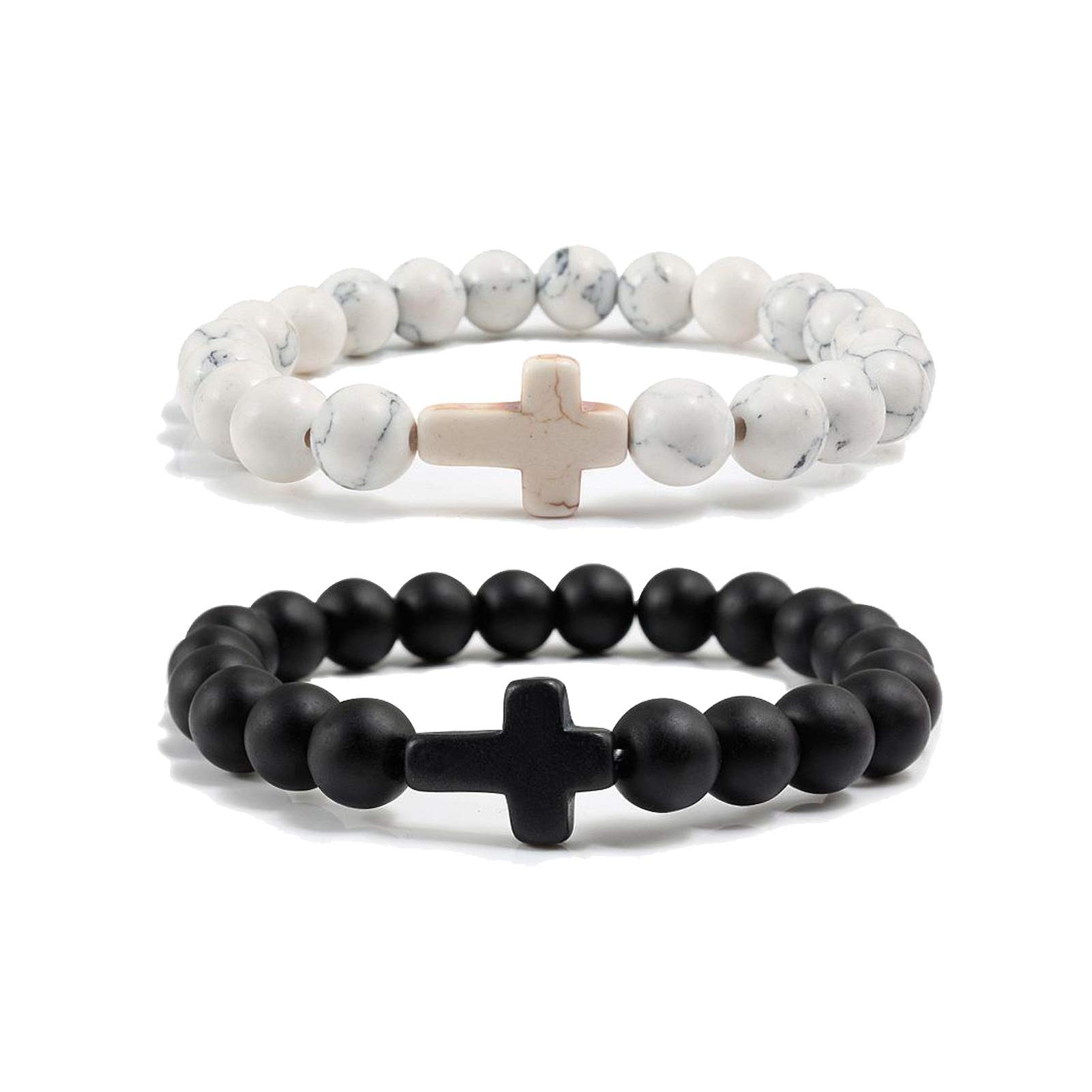 Magnetic Hematite Therapy Bracelet for Men & Women - Stretch Beads with Black Obsidian & Tiger's Eye Stone - Healing Crystal Jewelry for Stress Relief, Energy Balance & Fashion Accessories (Perfect Gift for Couples, Friends & Family)