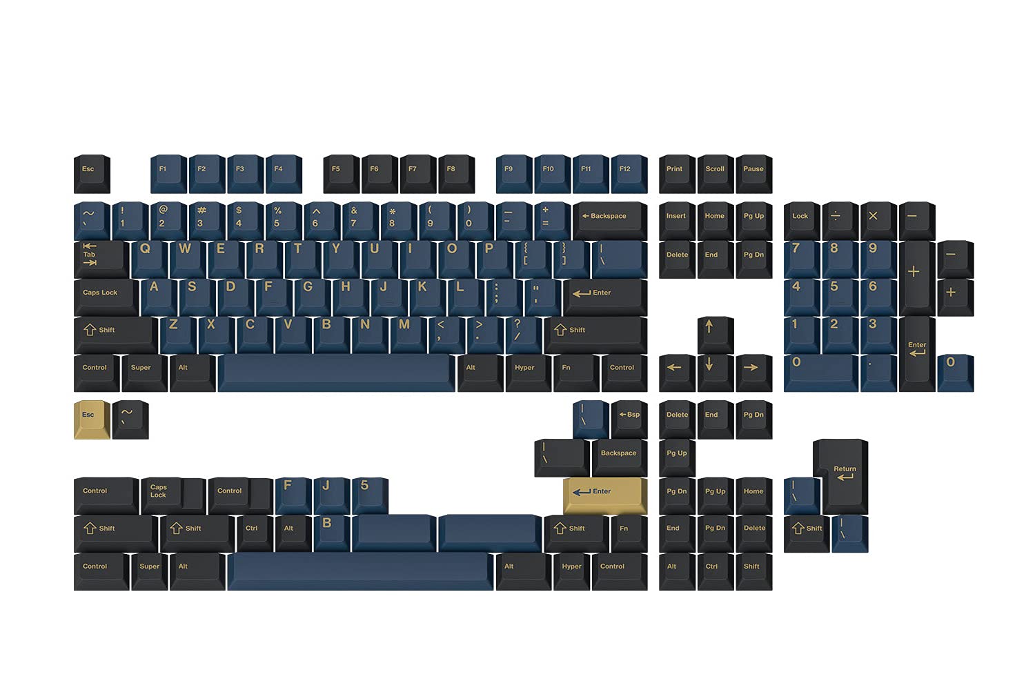 GMK Redsuns Blue Samurai Custom Mechanical Keyboard Keycaps - 153-Key Doubleshot PBT Cherry Profile Set for 60% 65% TKL Full-Size Layouts - Perfect for Gaming Typing & Office Work (Blue Base Kit)