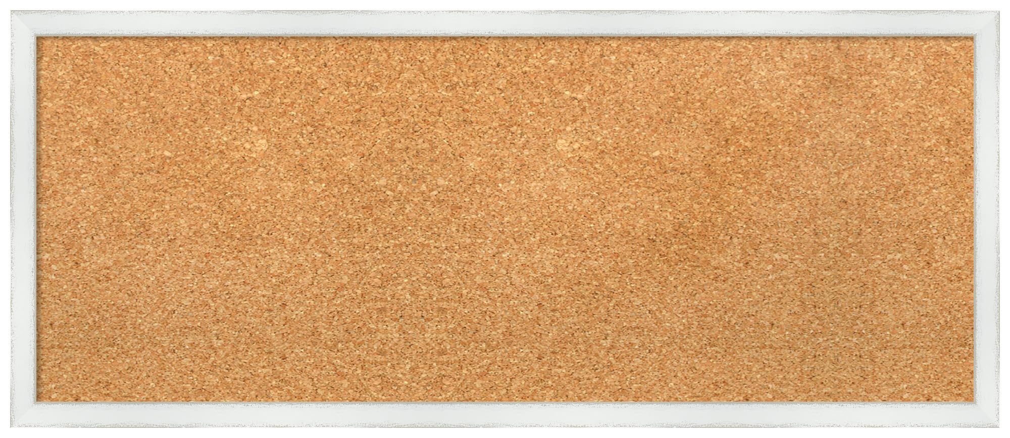 Amanti Art 13x31 Natural Cork Board with White Wood Frame - Rustic Office & Home Decor for Vision Boards, Notes & Photos - Perfect for Wall Organization, Bulletin Boards & Displaying Memories