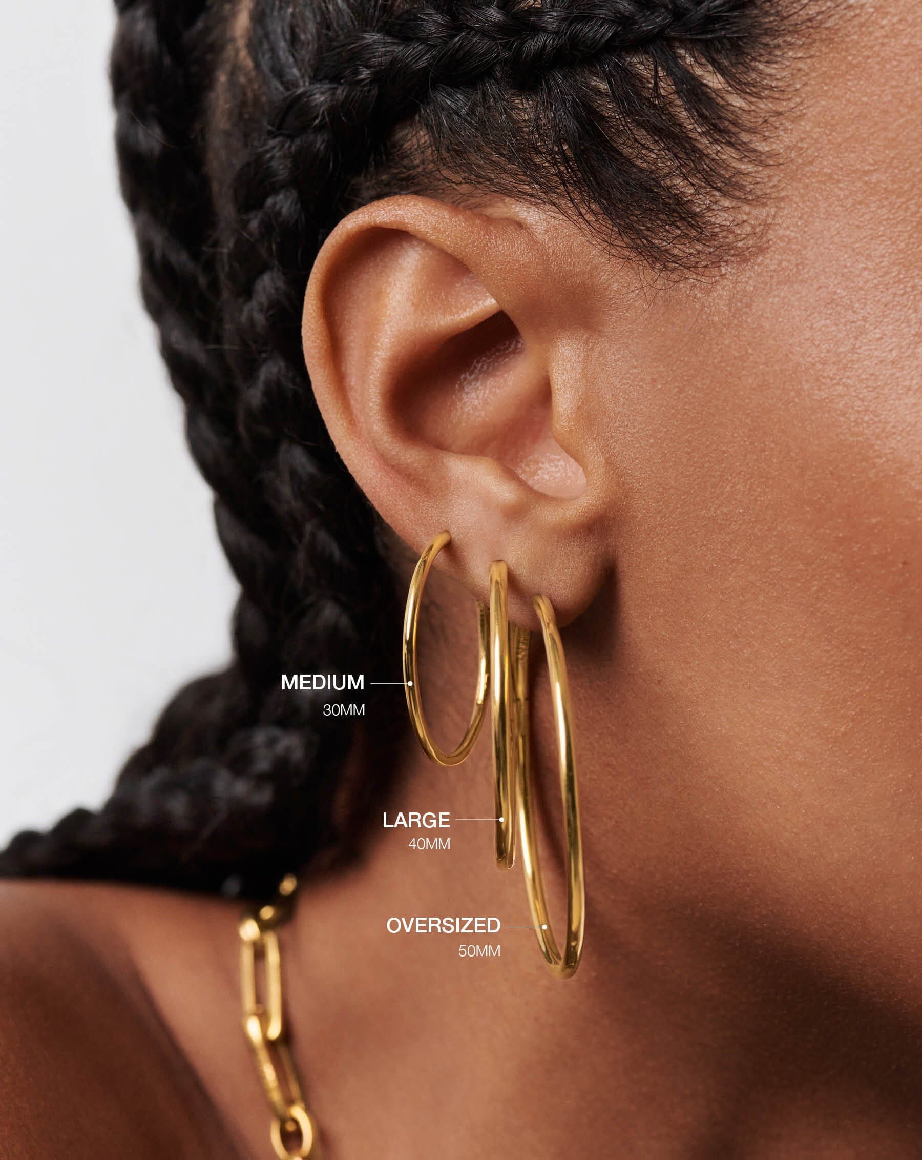 Classic Medium Hoop Earrings for Women - 18k Gold Vermeil Jewelry | Elegant Everyday Wear & Special Occasion Gift