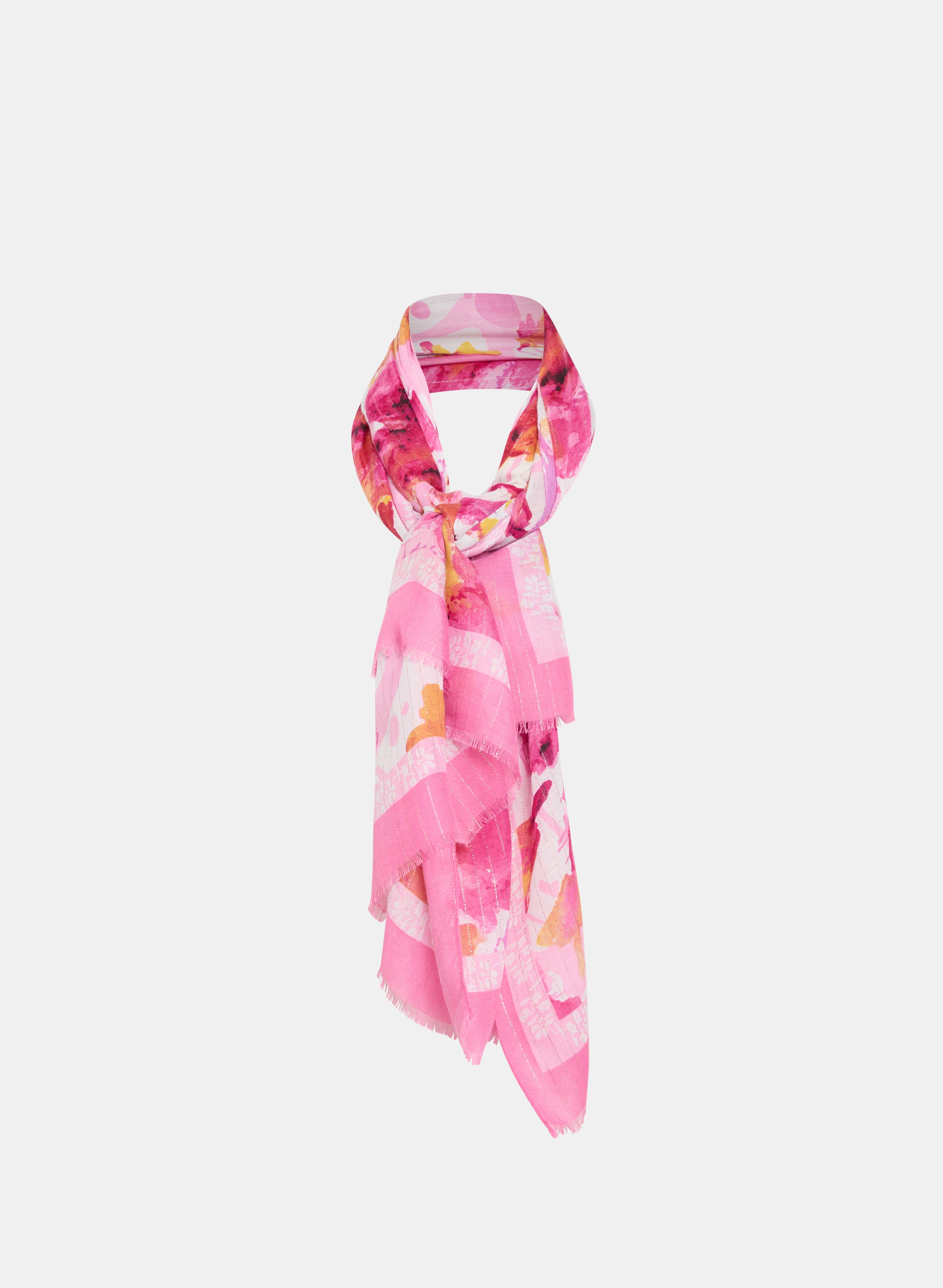 Elegant Floral Shimmer Scarf for Women - Lightweight Fashion Accessory for Parties, Weddings & Everyday Wear
