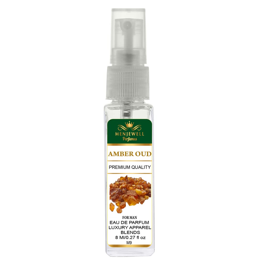 Menjewell Amber Oud Eau De Parfum for Men - 8ml Luxury Cologne | Premium Long-Lasting Fragrance with Amber & Oud Notes | Perfect for Date Nights, Special Occasions & Daily Wear