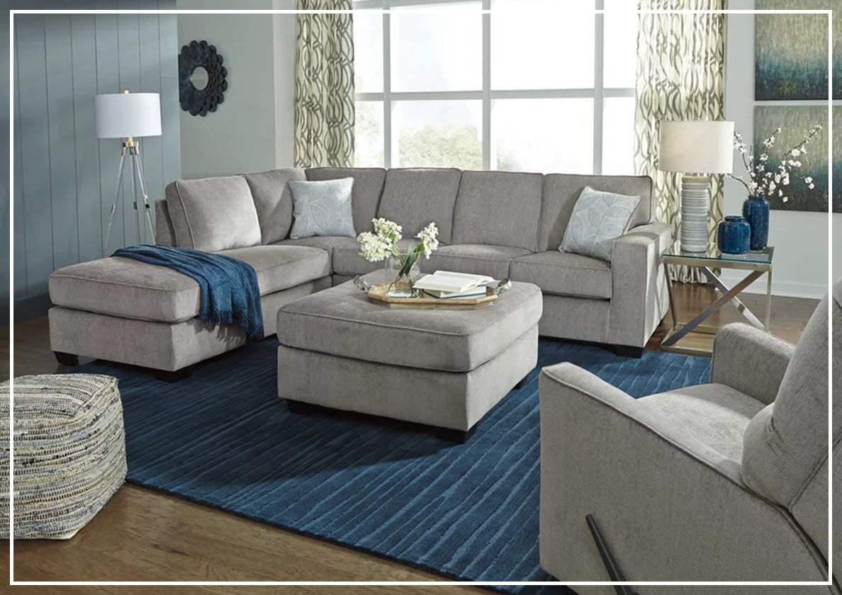 Gio Italia Aster Fabric Full Size Sleeper Sectional with Chaise - Modern Convertible Sofa Bed for Living Room, Guest Room & Small Spaces