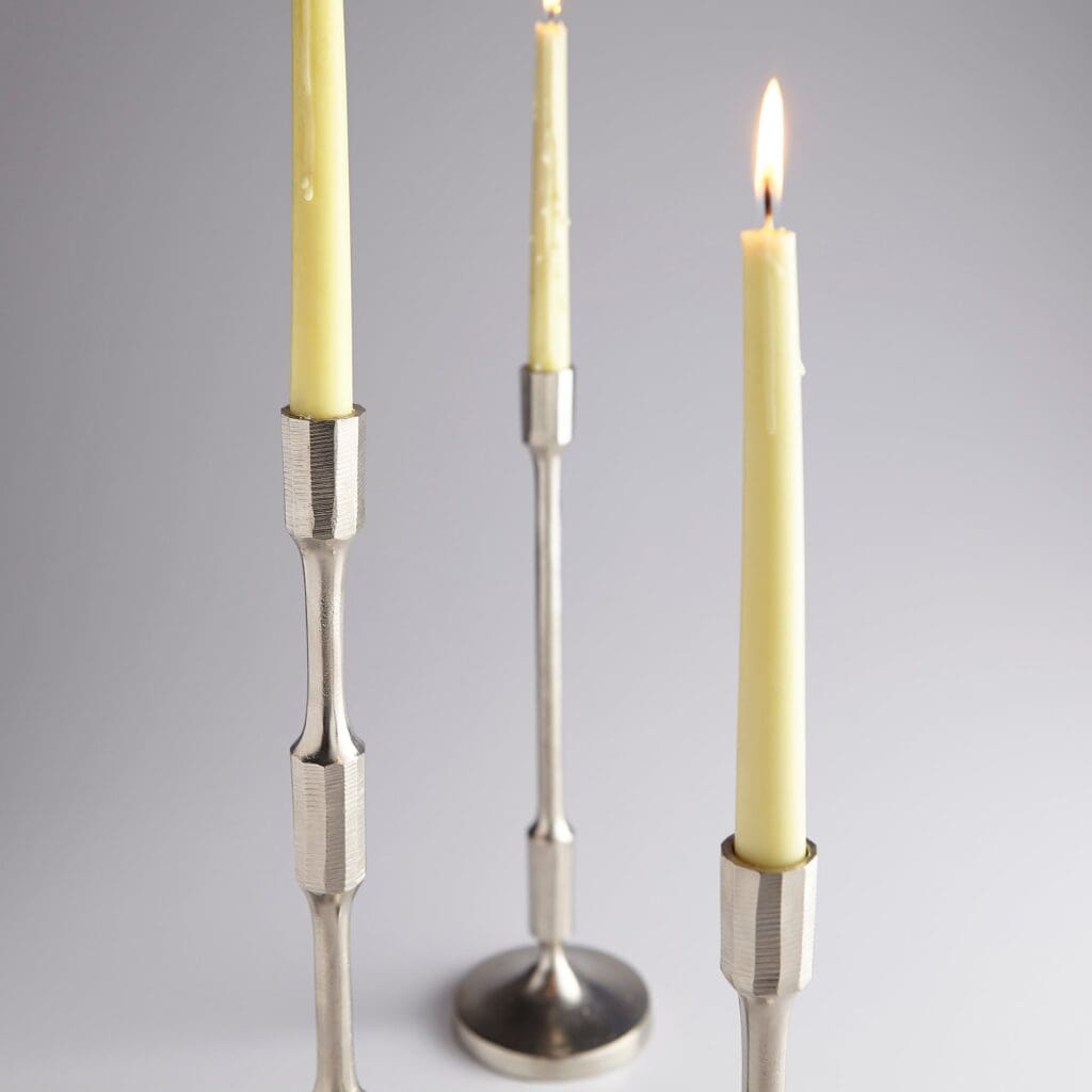 Cyan Design 10205 Cambria Small Nickel Candle Holder - Elegant Home Decor for Dining Table, Wedding Centerpiece & Romantic Ambiance