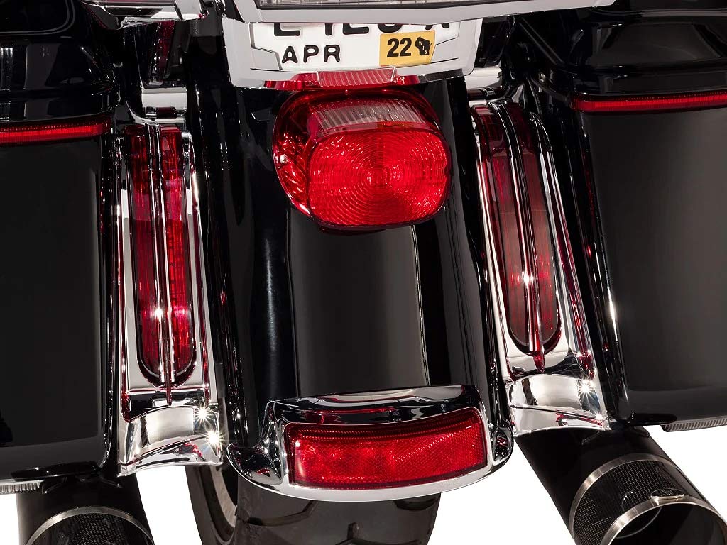 CIRO Filler Panel Lights for Harley Davidson Ultra & Road King - All Red LED Lights with Chrome Red Lenses | Motorcycle Customization & Night Riding Accessories