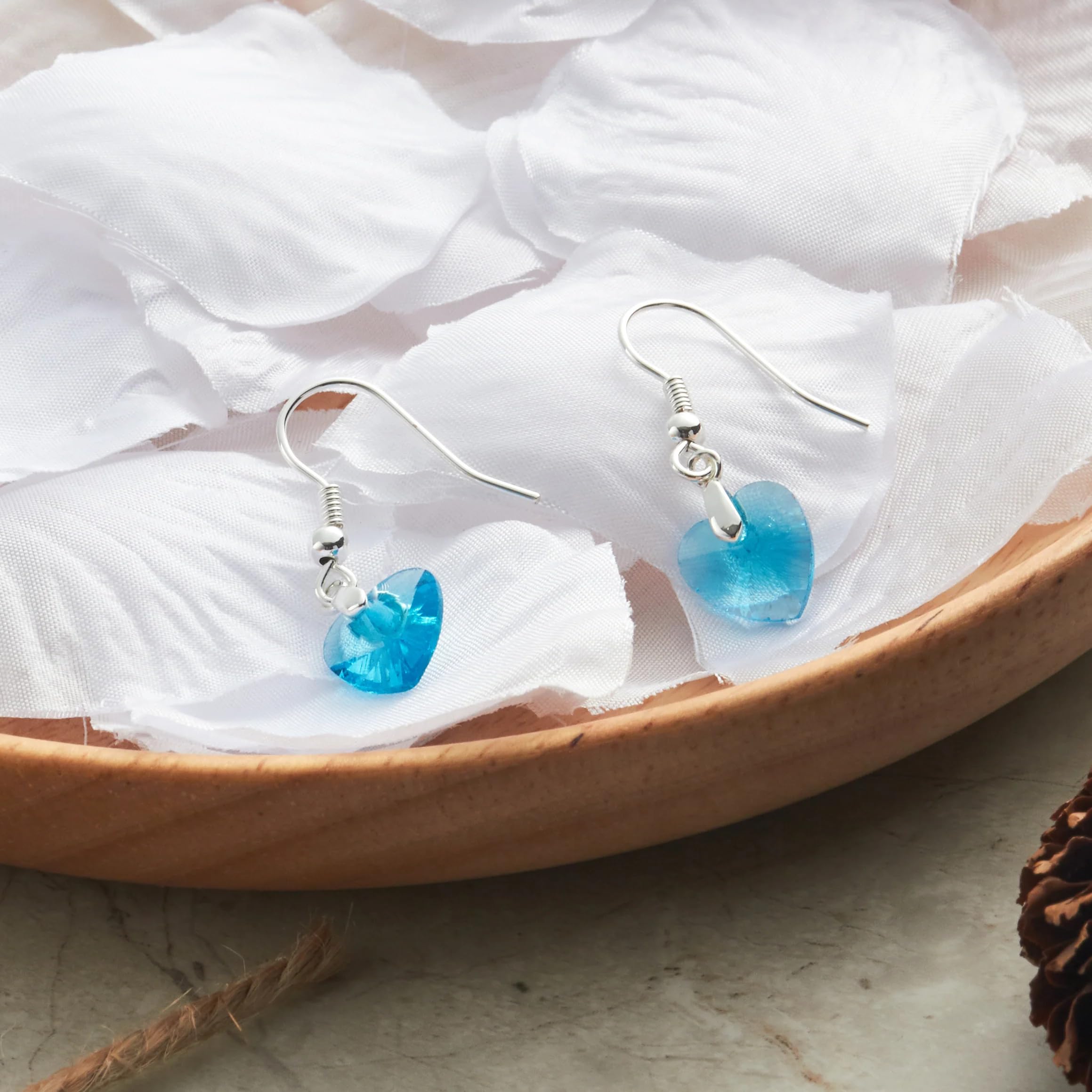 Philip Jones Sterling Silver Aquamarine Earrings with Zircondia® - Perfect for Weddings & Gifts