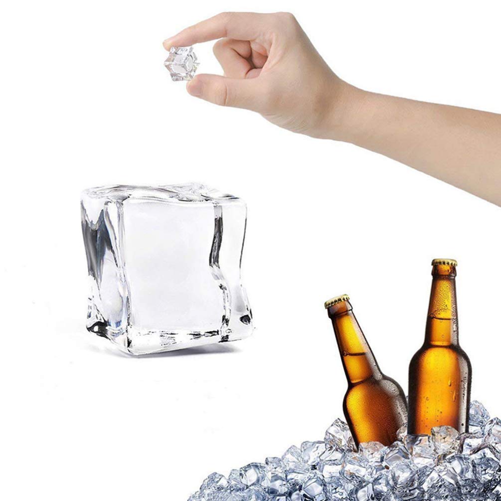 Garneck 100pcs Clear Artificial Ice Cubes - Fake Decorative Ice Cubes for Vase Fillers, Cocktail Parties & Wedding Centerpieces
