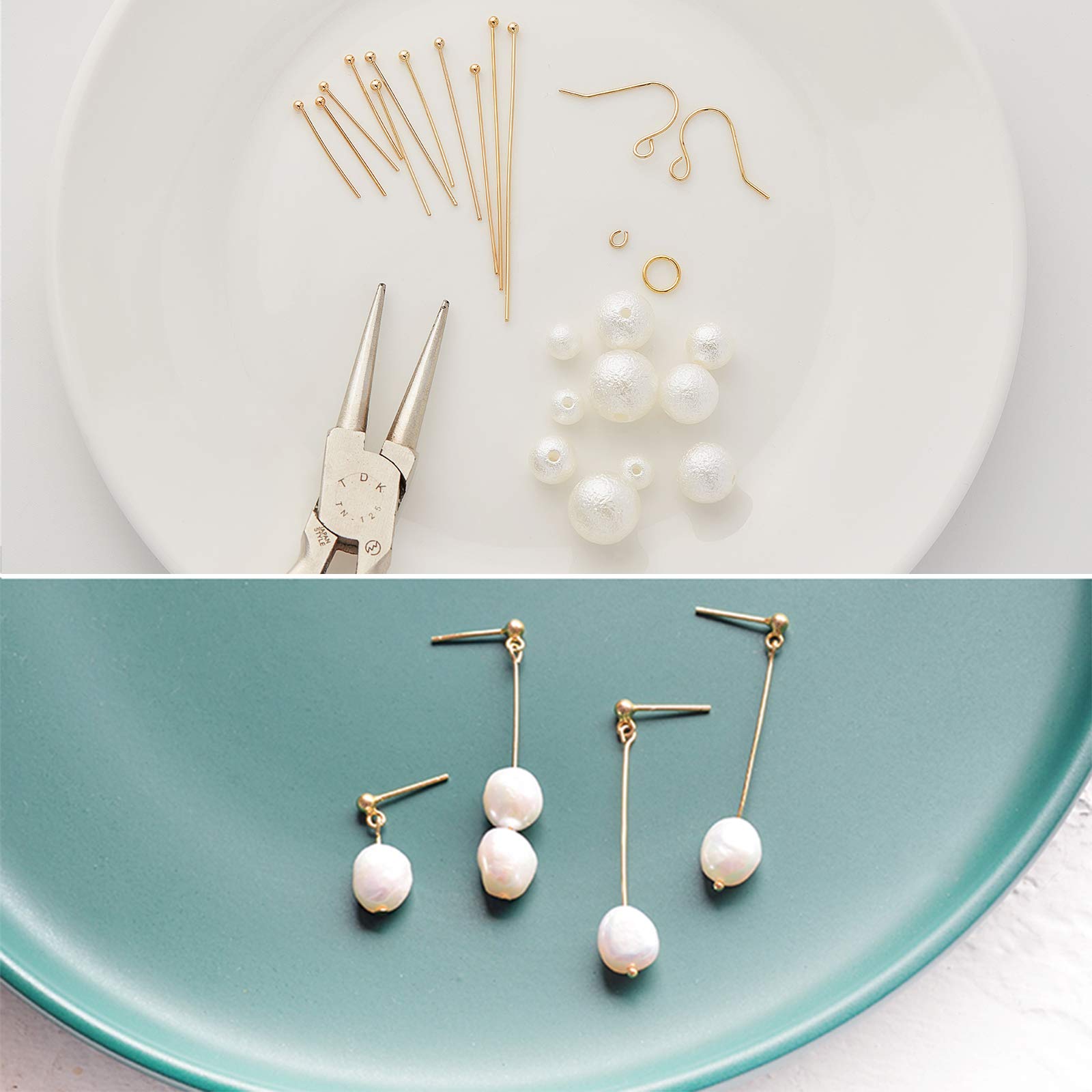 BENECREAT 220PCS 18K Real Gold Plated Ball Head Pins - Mixed Sizes for DIY Earrings, Jewelry Making & Crafting - Perfect for Beading, Wire Wrapping & Handmade Jewelry Designs