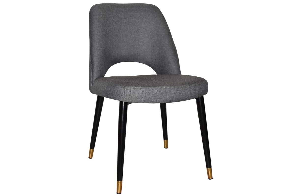 EZ Hospitality Cairo Indoor Armless Chair with Metal Base - Black Brass 4-Leg Design for Office, Dining Room, or Waiting Area