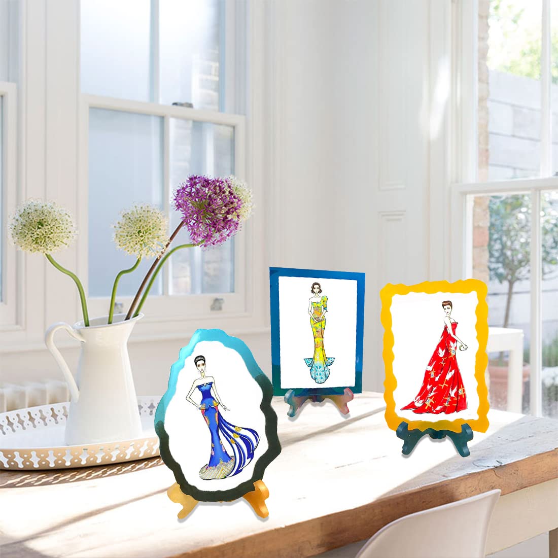 Voyyphixa 6PCS Photo Frame Silicone Mold Kit - Oval & Square Resin Molds for DIY Picture Frames, Epoxy Crafting, Home Decor, and Photo Display - Perfect for Scrapbooking, Wedding Keepsakes, and Wall Art Projects